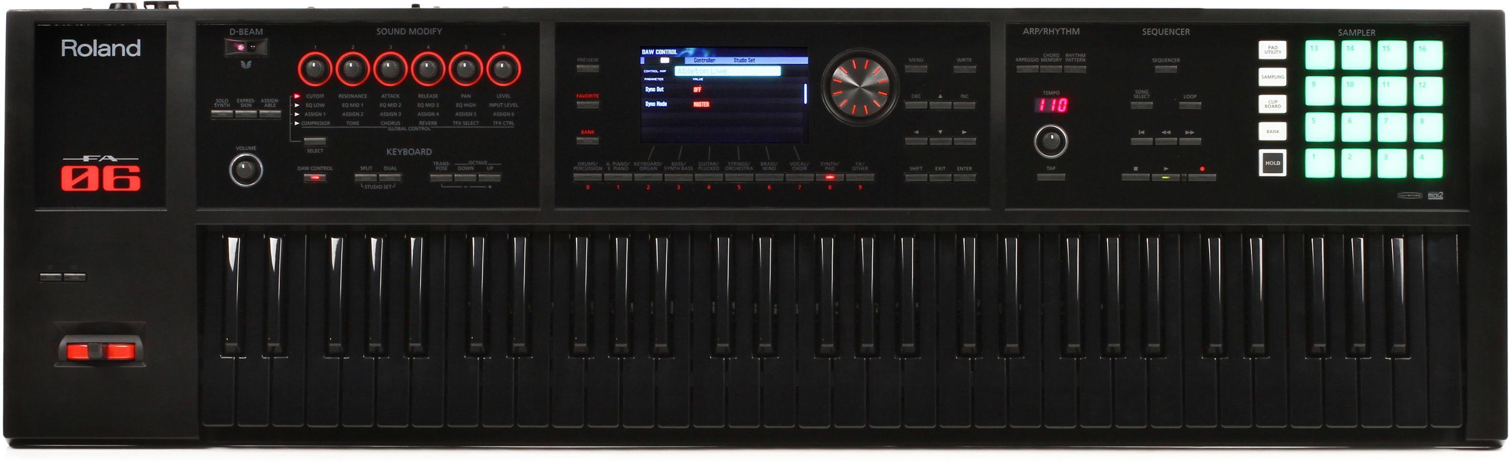 Roland FA-06B 61-key Music Workstation - Limted Edition Black on Black