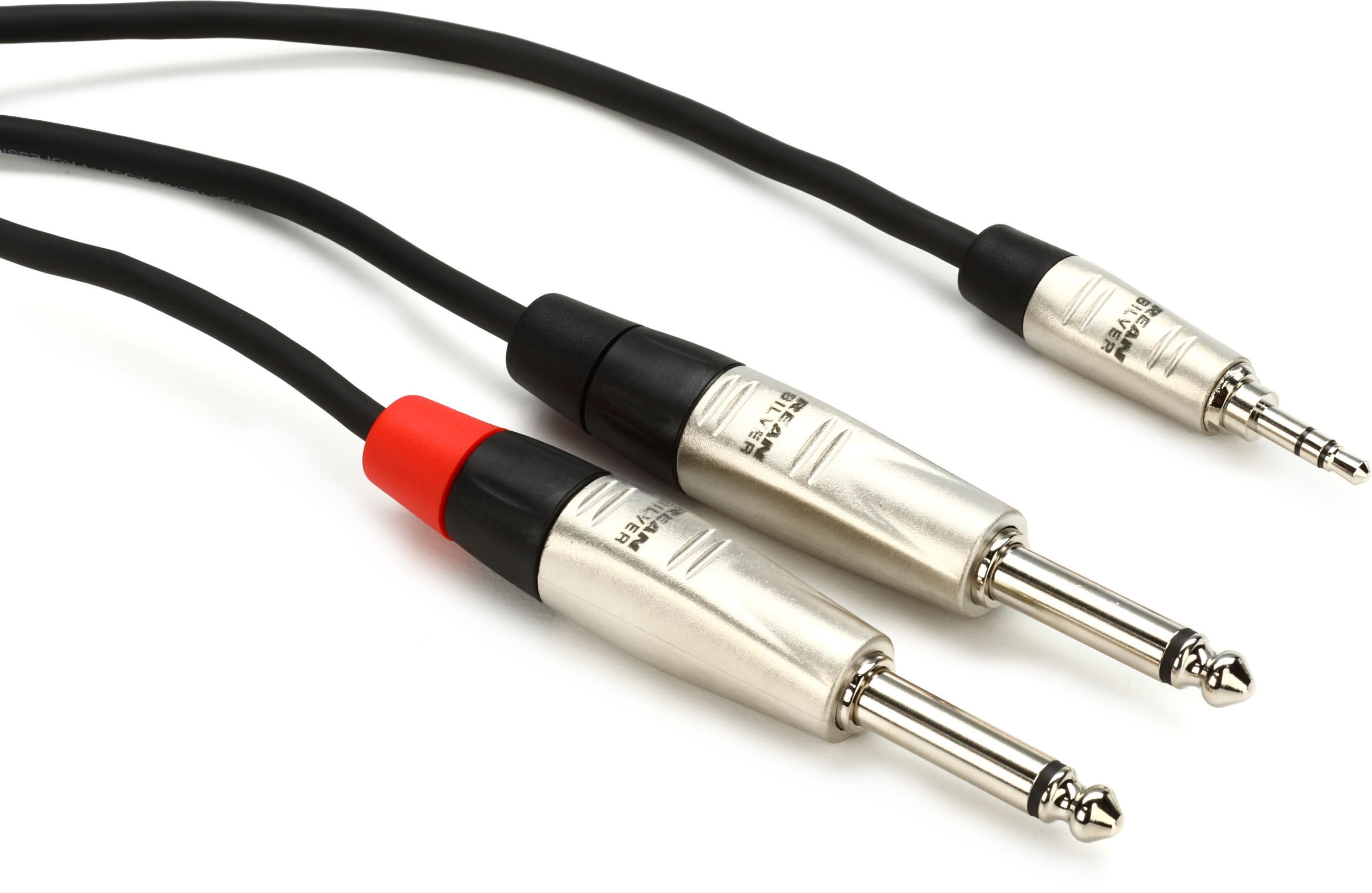 Hosa HMP-003Y Pro Stereo Breakout Cable - 3.5mm TRS Male to Dual 1