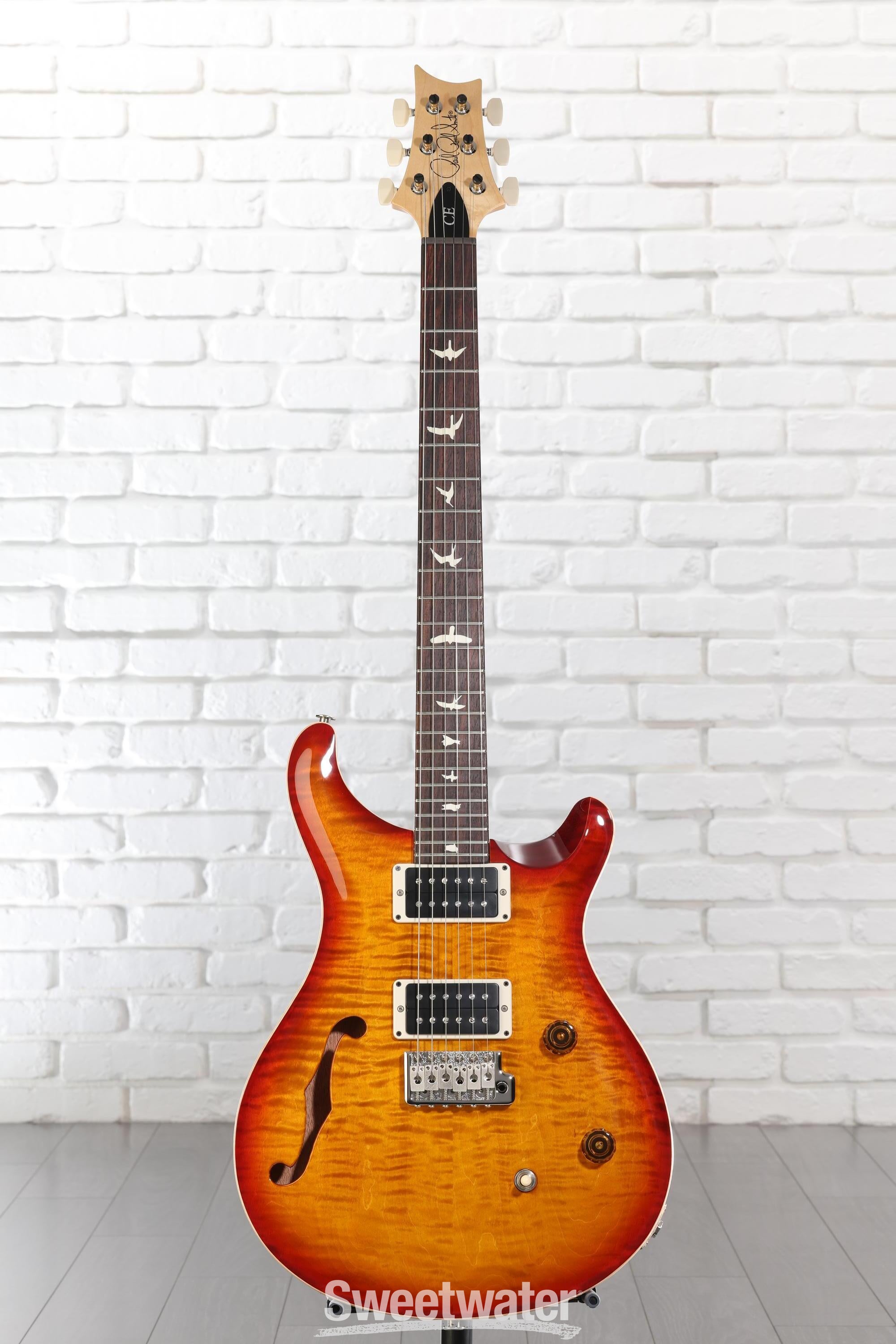 PRS CE 24 Semi-Hollow Electric Guitar - Dark Cherry Sunburst