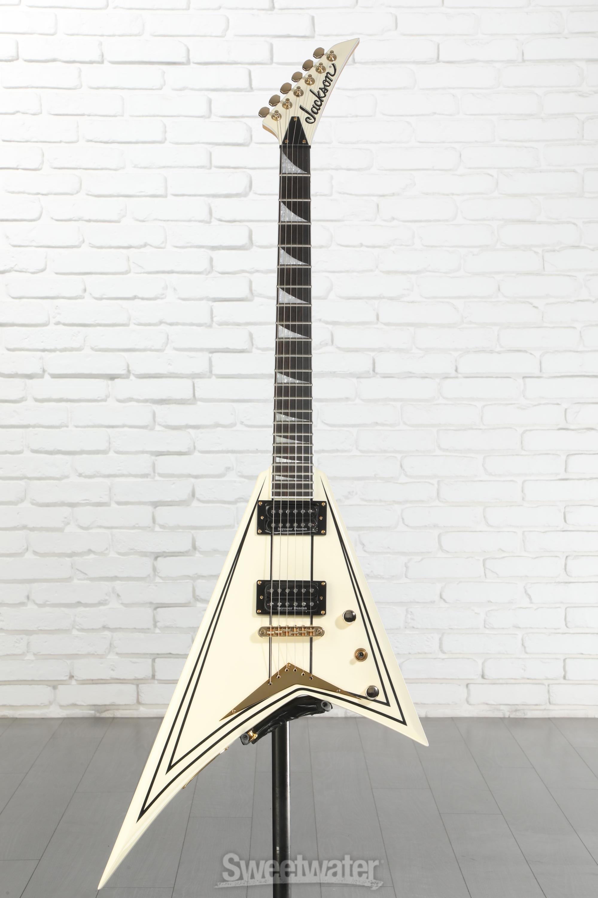 Jackson Pro Series Rhoads RRT3 - Ivory with Black Pinstripes