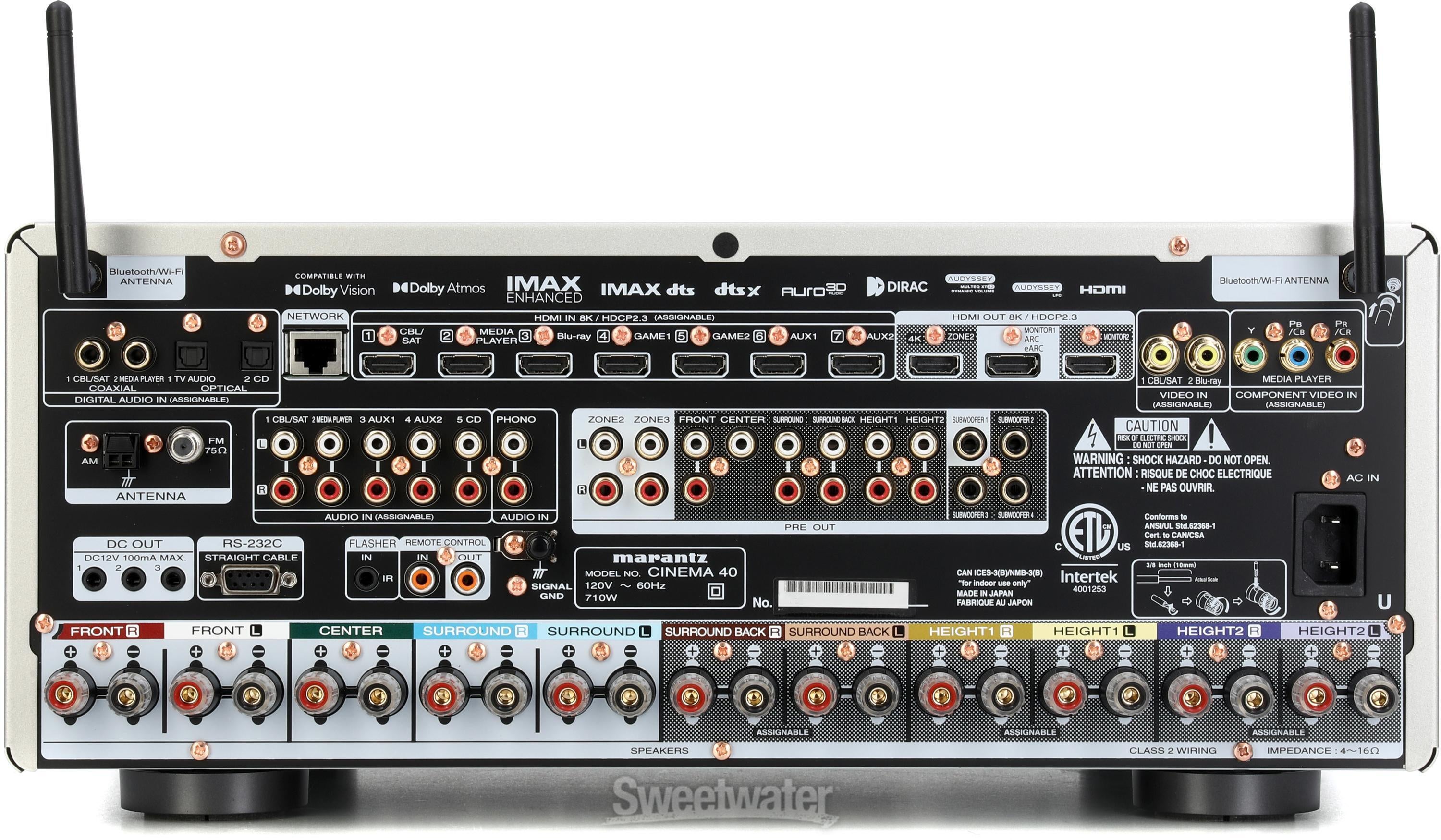 Marantz Cinema 40 9.4-channel 125-watt A/V Receiver with 8K