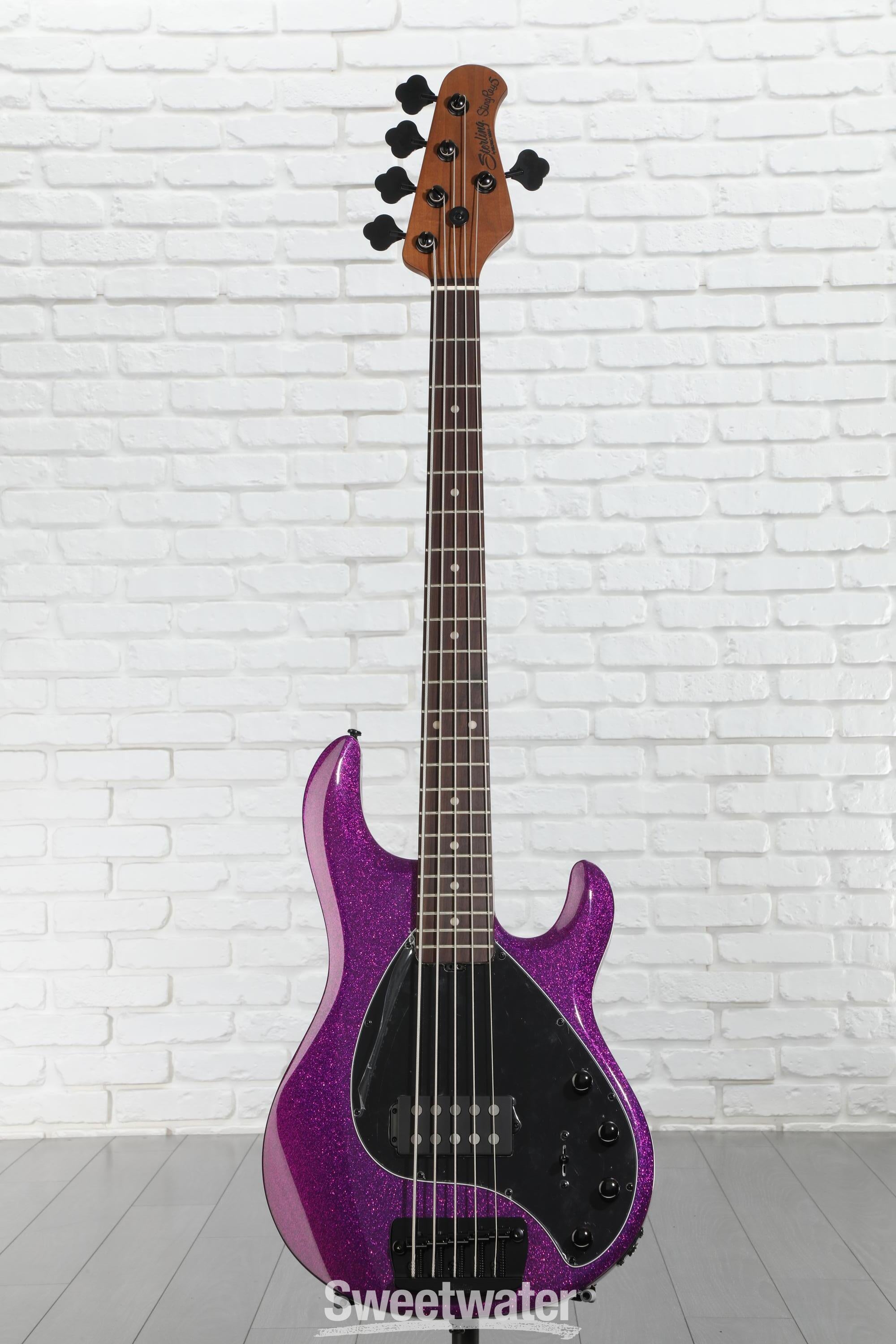Sterling By Music Man StingRay RAY35 5-string Bass Guitar - Purple Sparkle