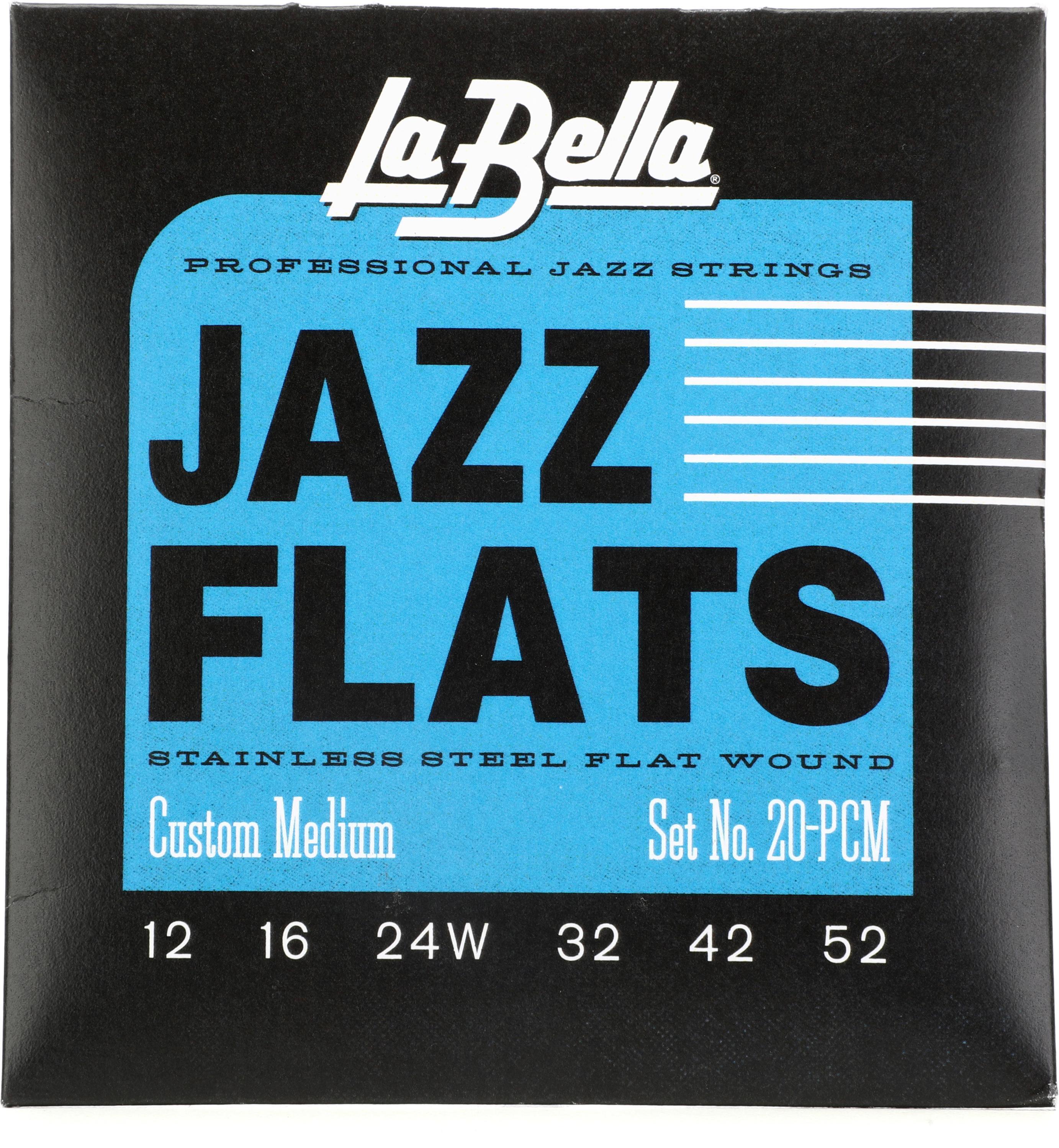 Photo of La Bella 20PCM Jazz Flats Stainless Steel Flatwound Electric Guitar Strings - Custom Medium