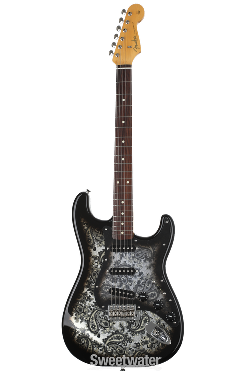 ギター Fender MEX Limited Black Paisley ST Fender Limited Edition Paisley Stratocaster - Black Paisley