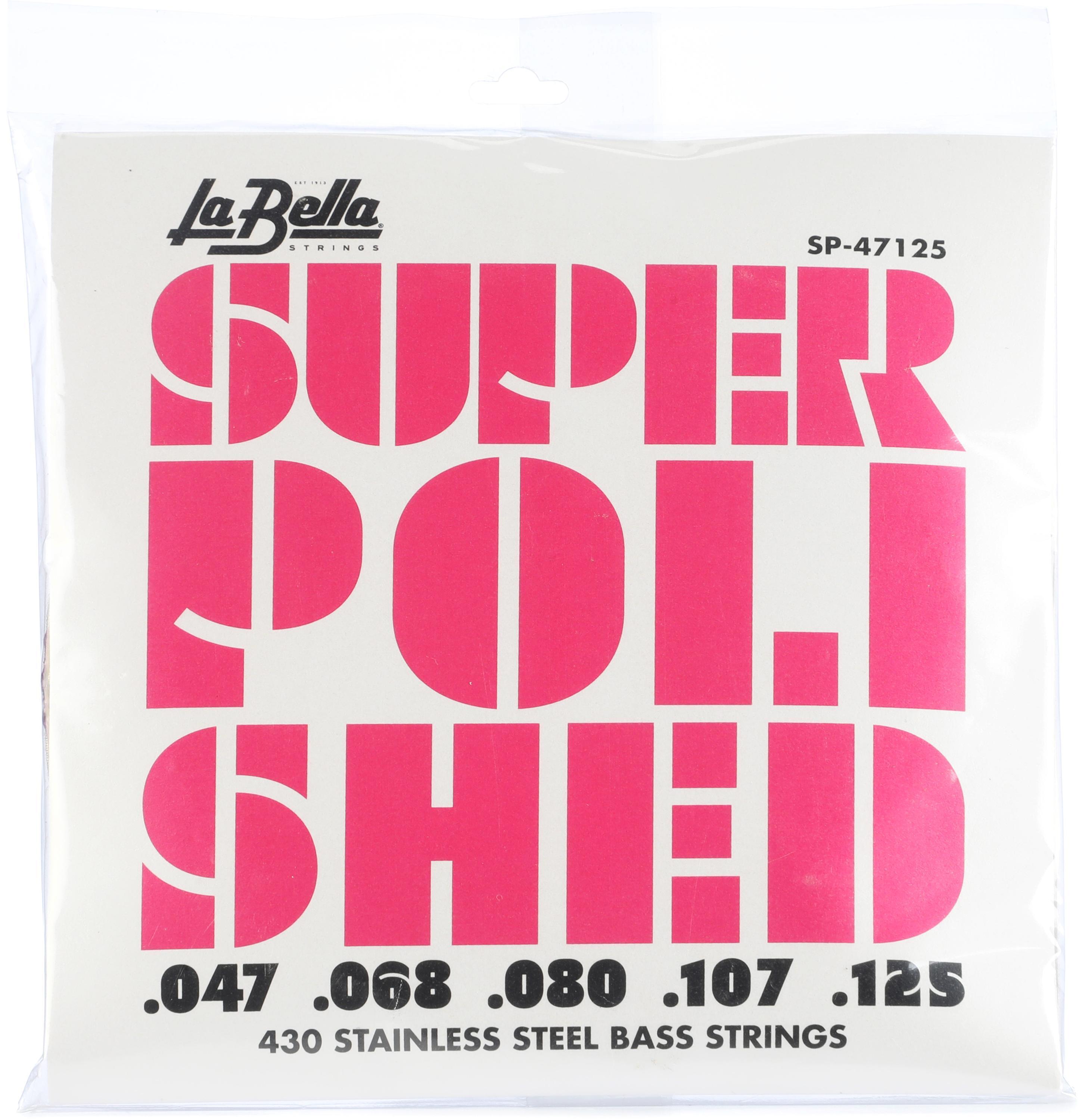 La Bella Super Polished Bass Strings - 4-string Set, .047