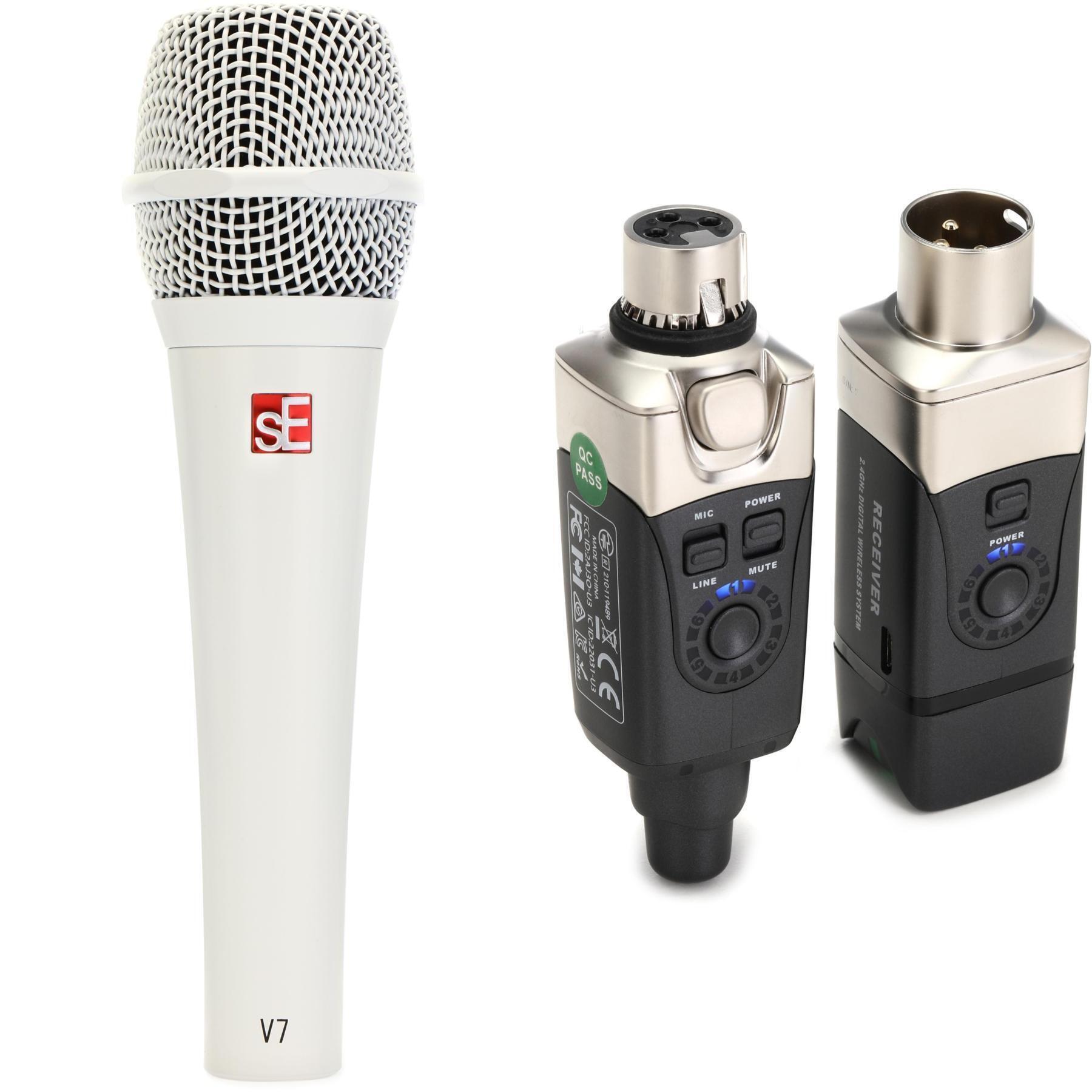 sE Electronics V7 Supercardioid Dynamic Handheld Vocal Microphone and Plug-on Wireless System
