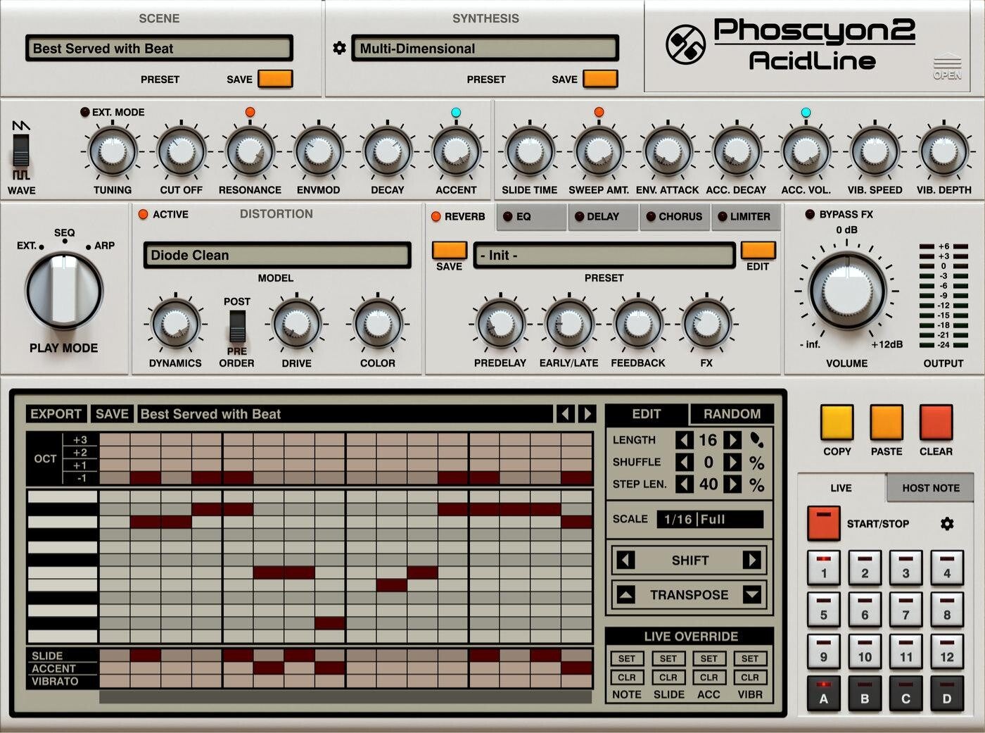 Photo of D16 Group Phoscyon 2 Bass Line Synthesizer Plug-in Instrument