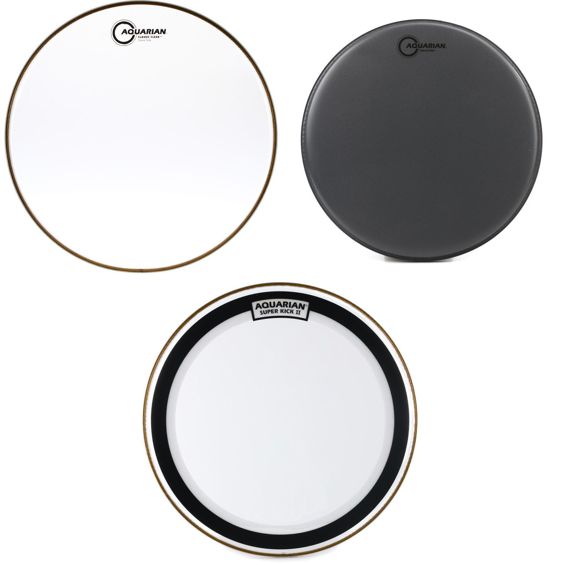 Aquarian Textured Coated Reflector Snare Drumhead w/ Resonant and Bass