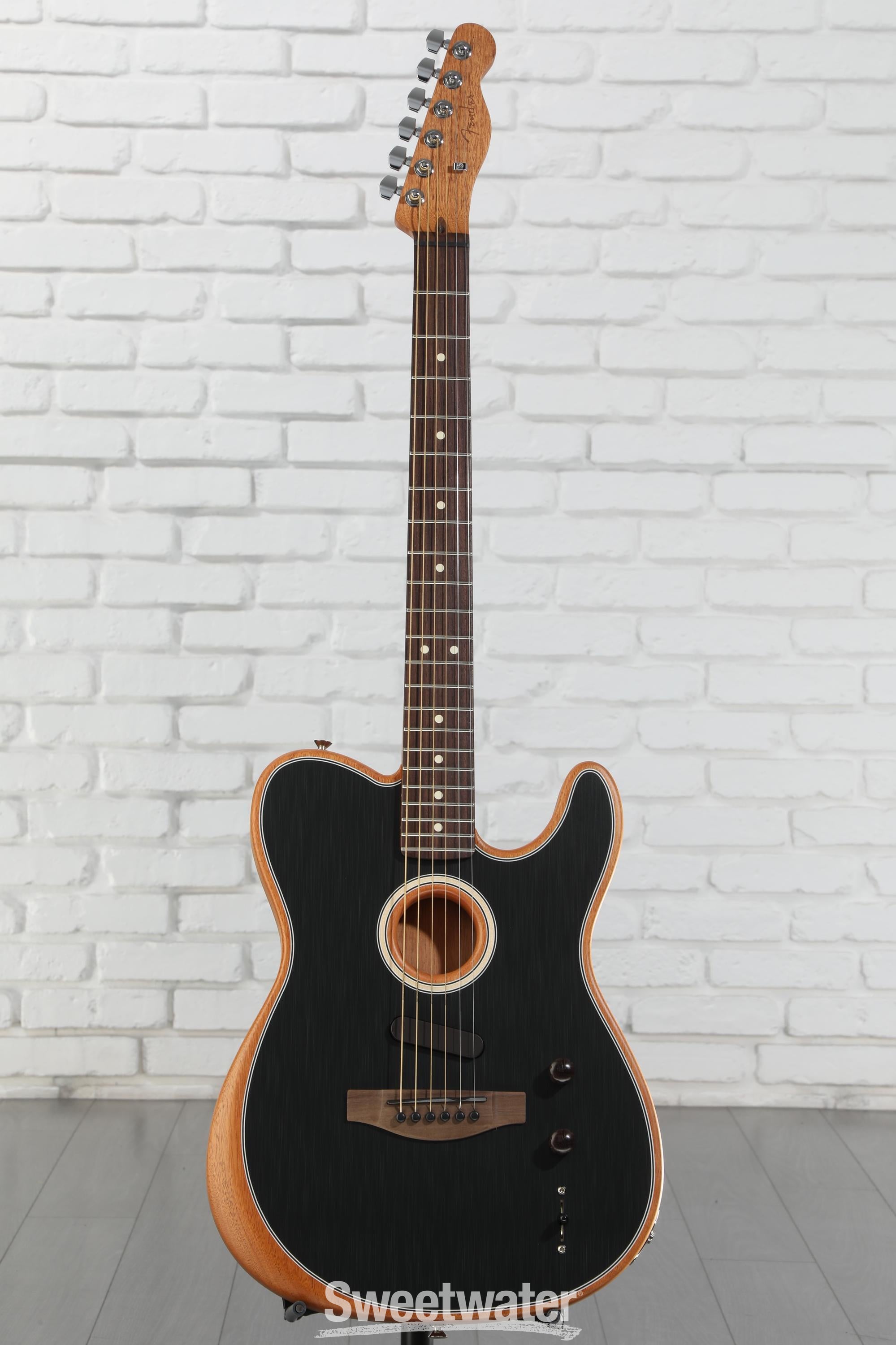 Fender Acoustasonic Player Telecaster Acoustic-electric Guitar - Brushed Black with Rosewood Fingerboard