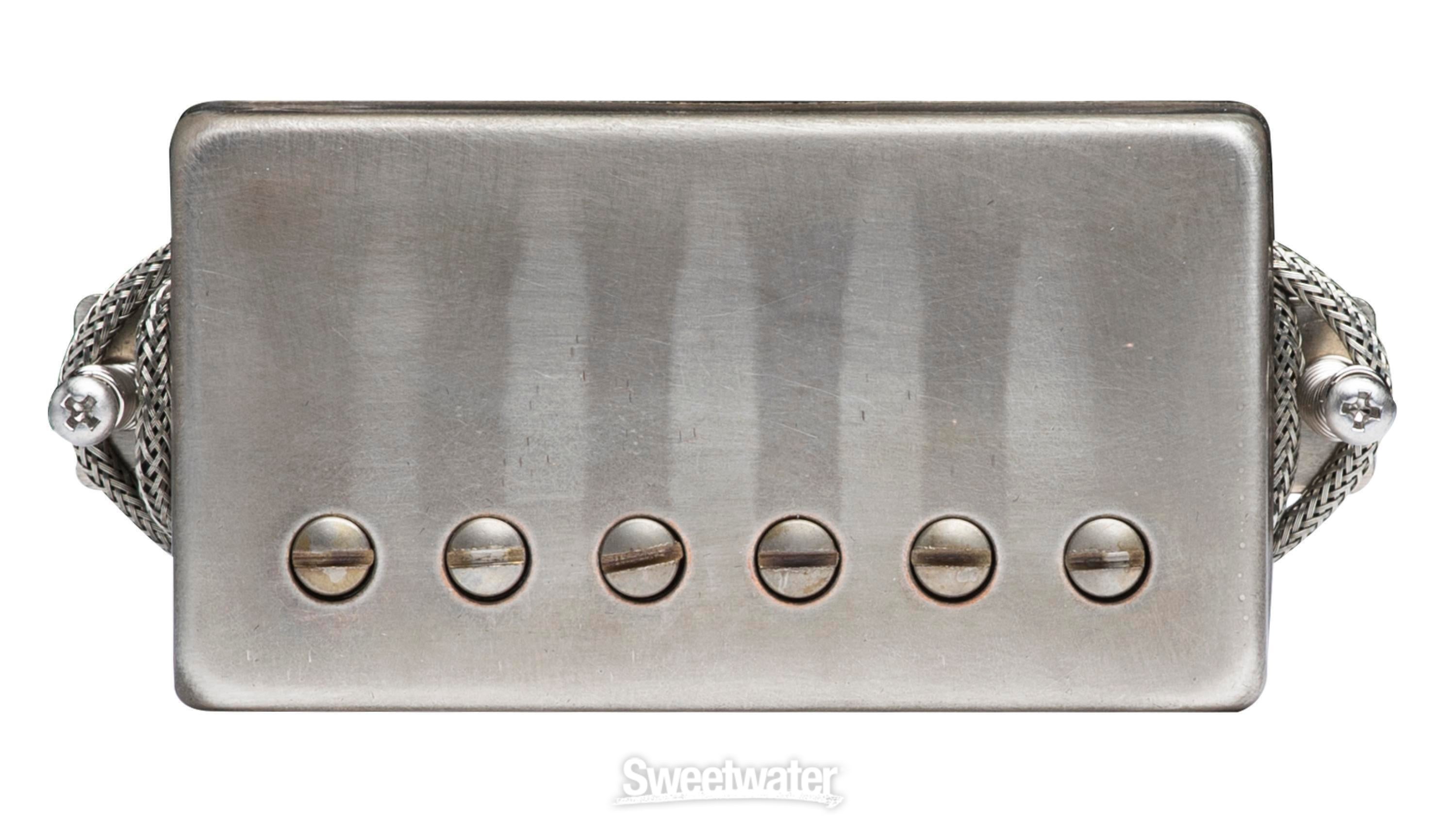 Xotic Raw Vintage PAF Classic Bridge/Neck Humbucker Pickup - F-spaced -  Aged Nickel Cover