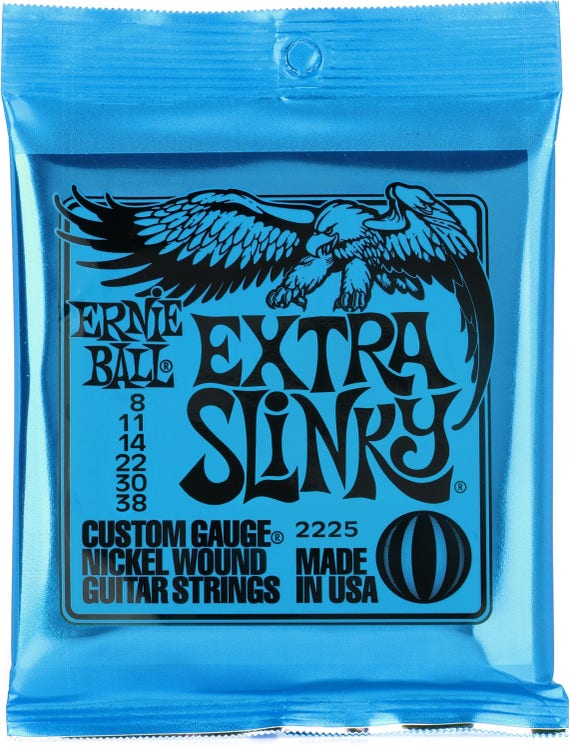 Ernie Ball 2225 Extra Slinky Electric Guitar Strings - .008-.038