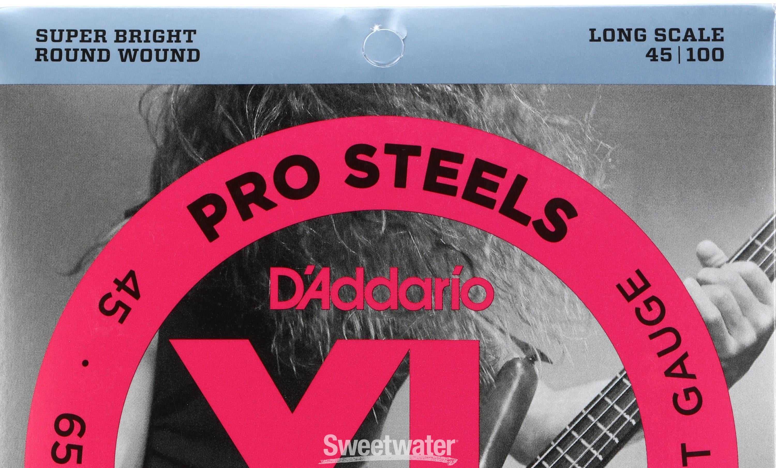 D Addario EPS170 XL Pro Steels Bass Guitar Strings .045 .100