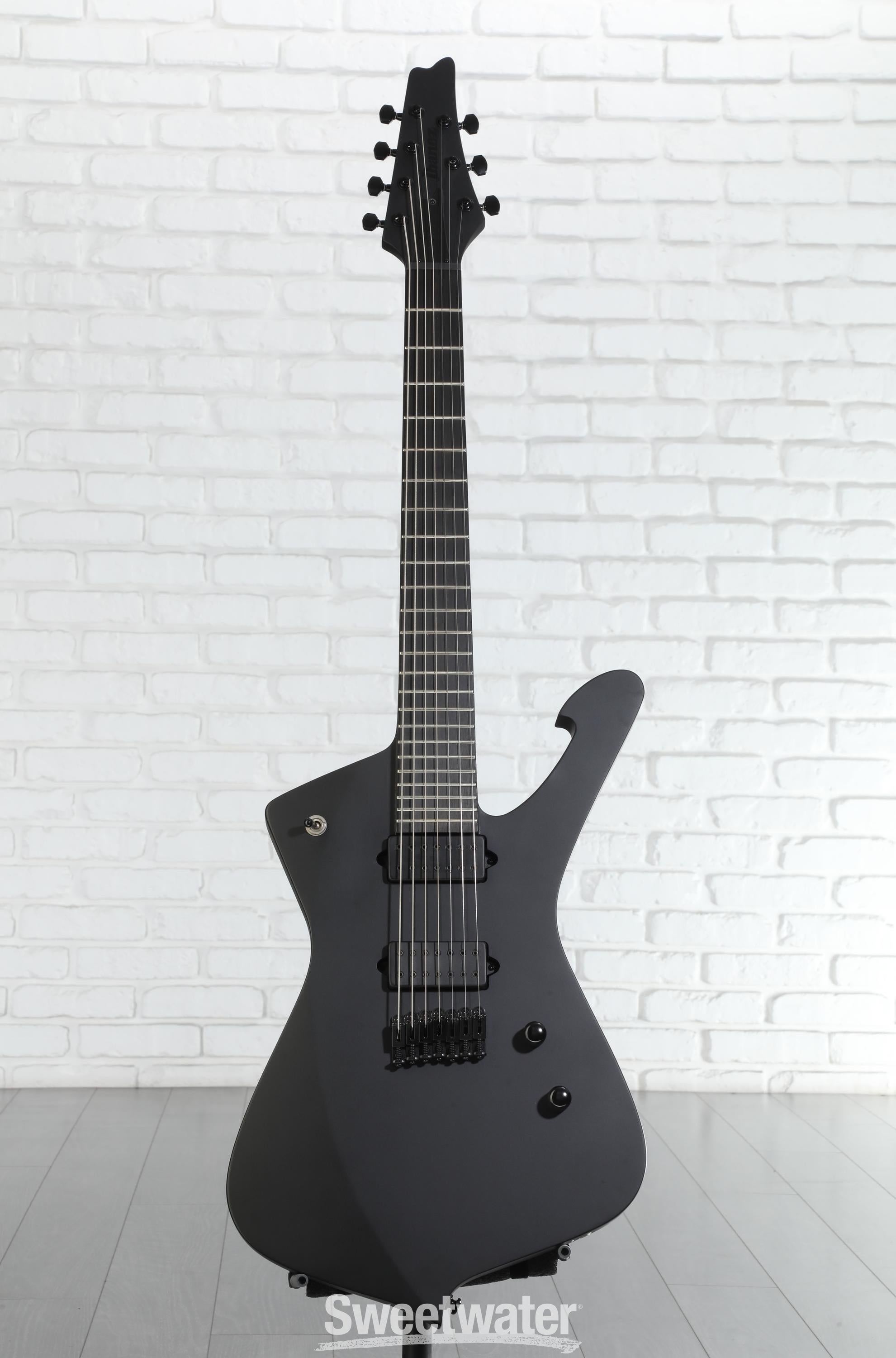 Ibanez Iron Label Iceman 7-string - Black Flat | Sweetwater