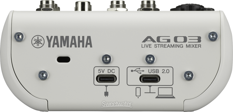 Yamaha AG03Mk2 LSPK USB Loopback Livestreaming Kit - White