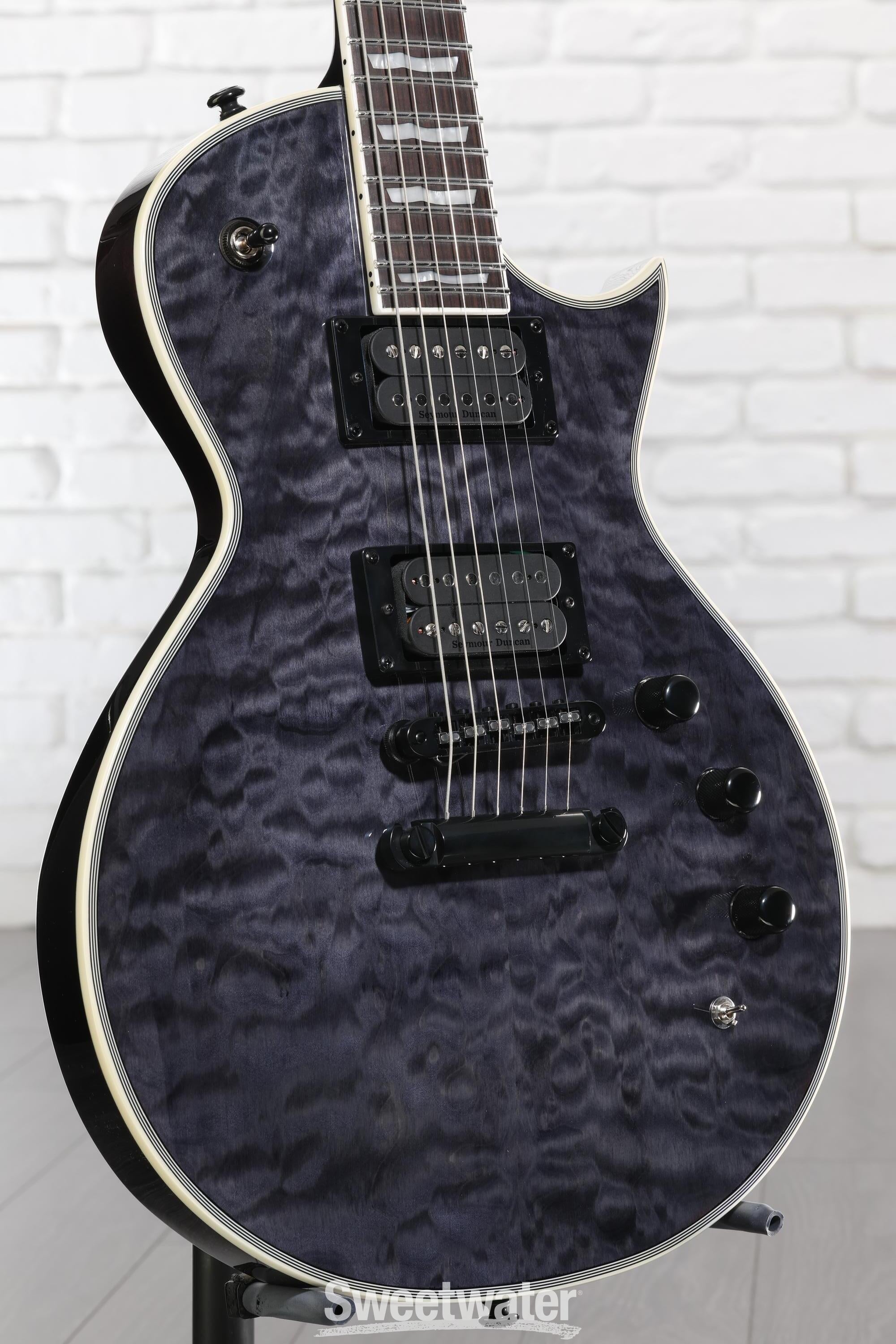 Photo of ESP LTD EC-1000 Piezo Electric Guitar - See Thru Black