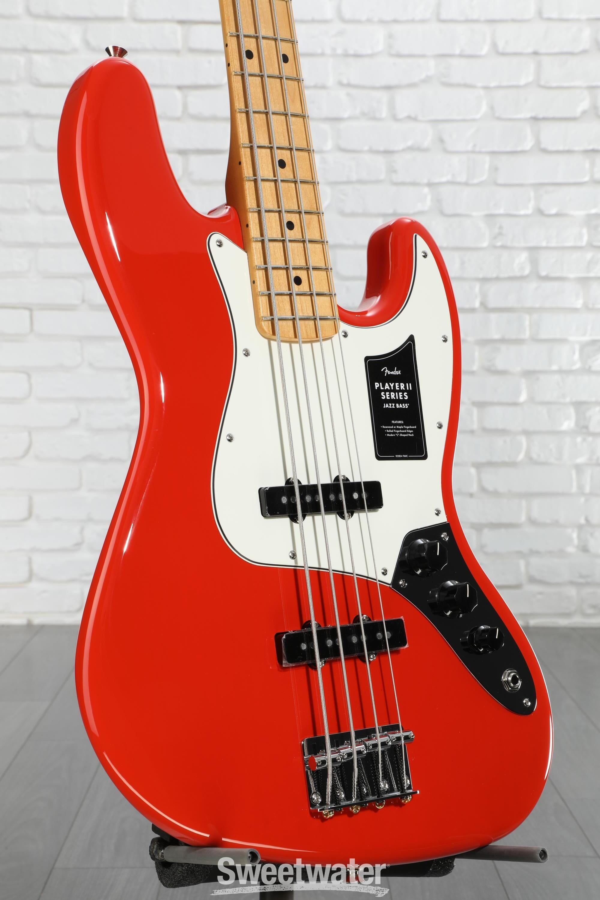 ベース PLAYER JASS BASS Fender Player II Jazz Bass - Coral Red with Maple Fingerboard