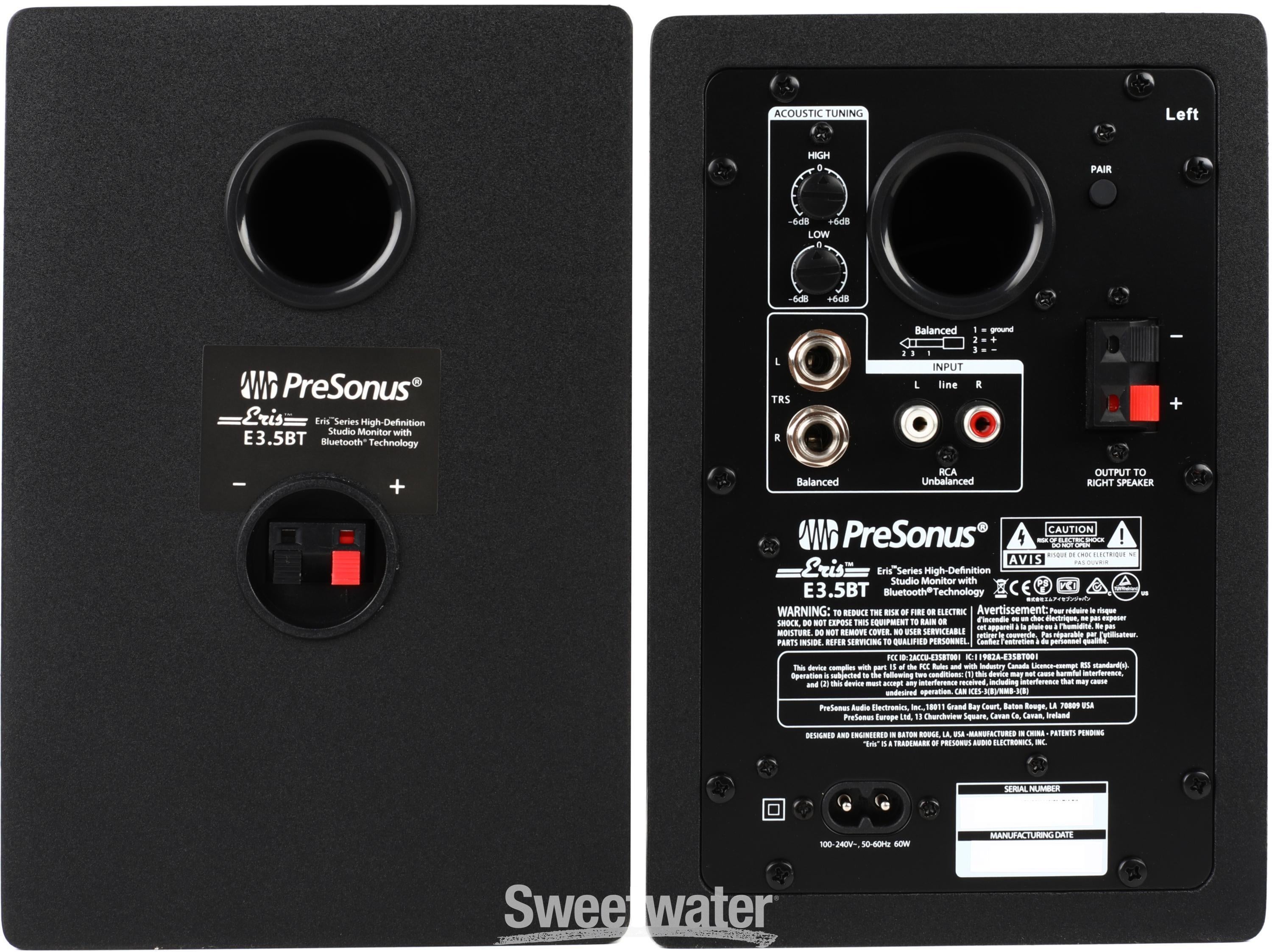 PreSonus Eris 3.5 BT 3.5-inch Powered Studio Monitors with