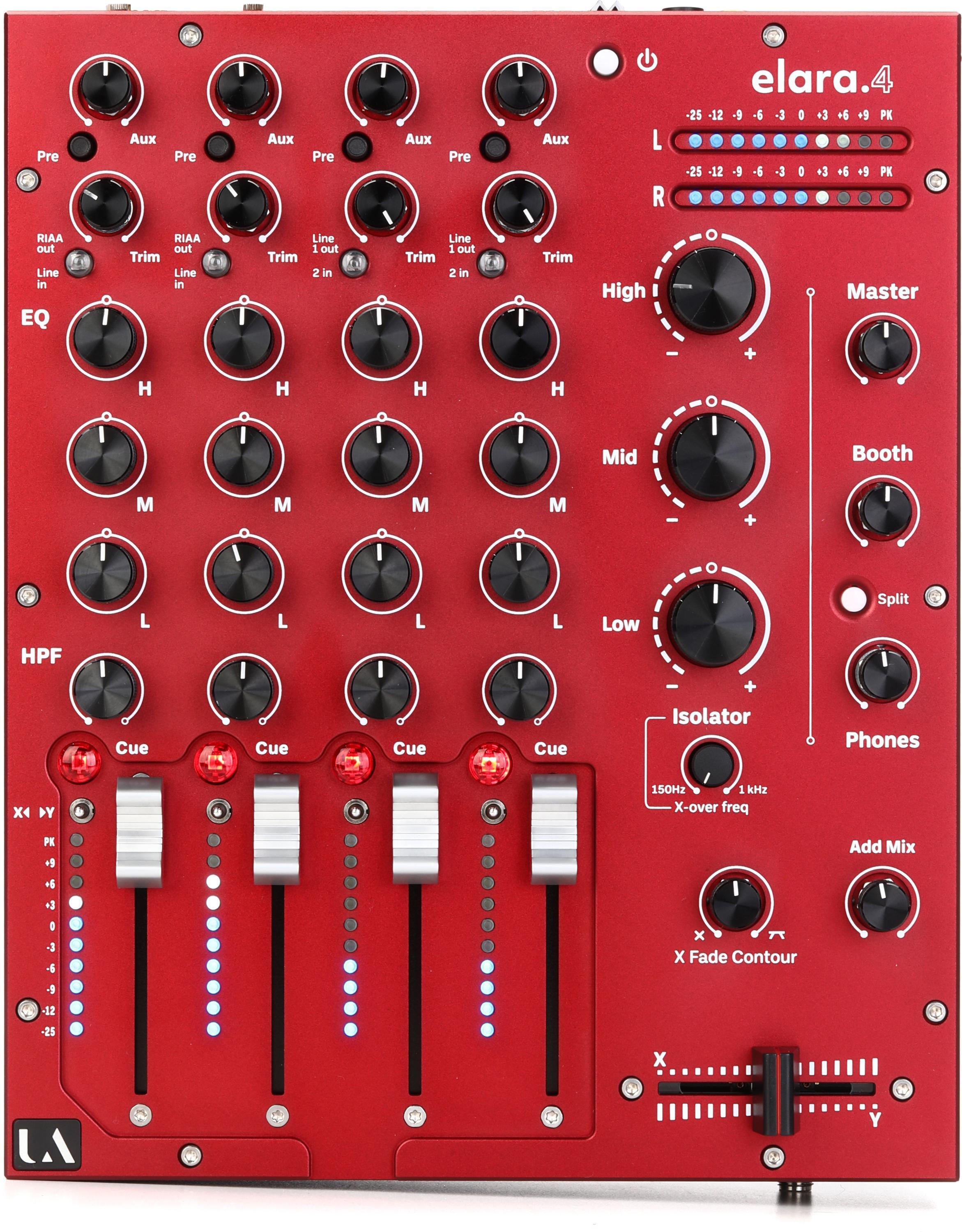 Union Audio Elara.4 4-channel Compact Analog DJ Mixer - Red