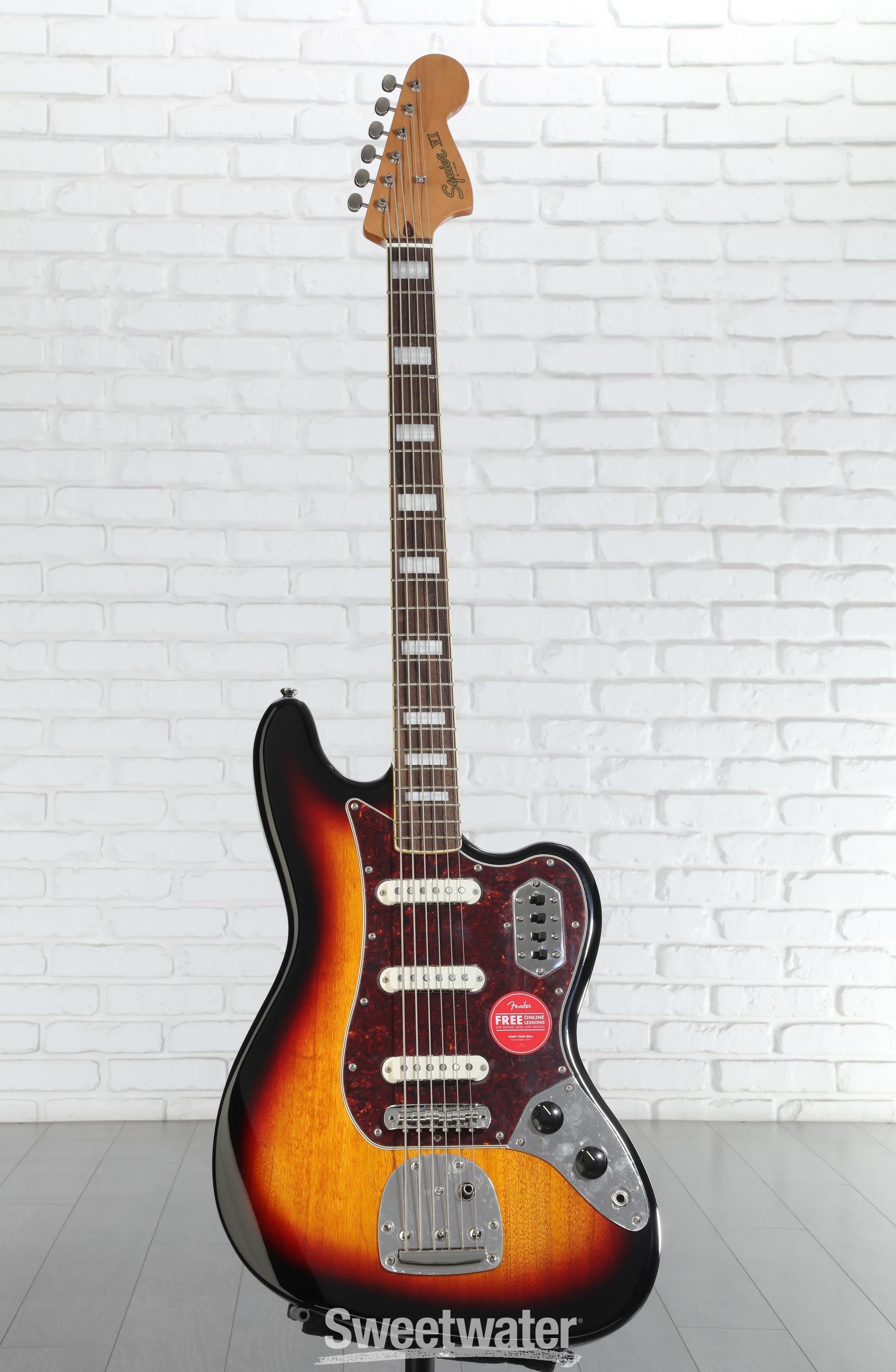 Squier Classic Vibe Bass VI Guitar - 3-tone Sunburst | Sweetwater
