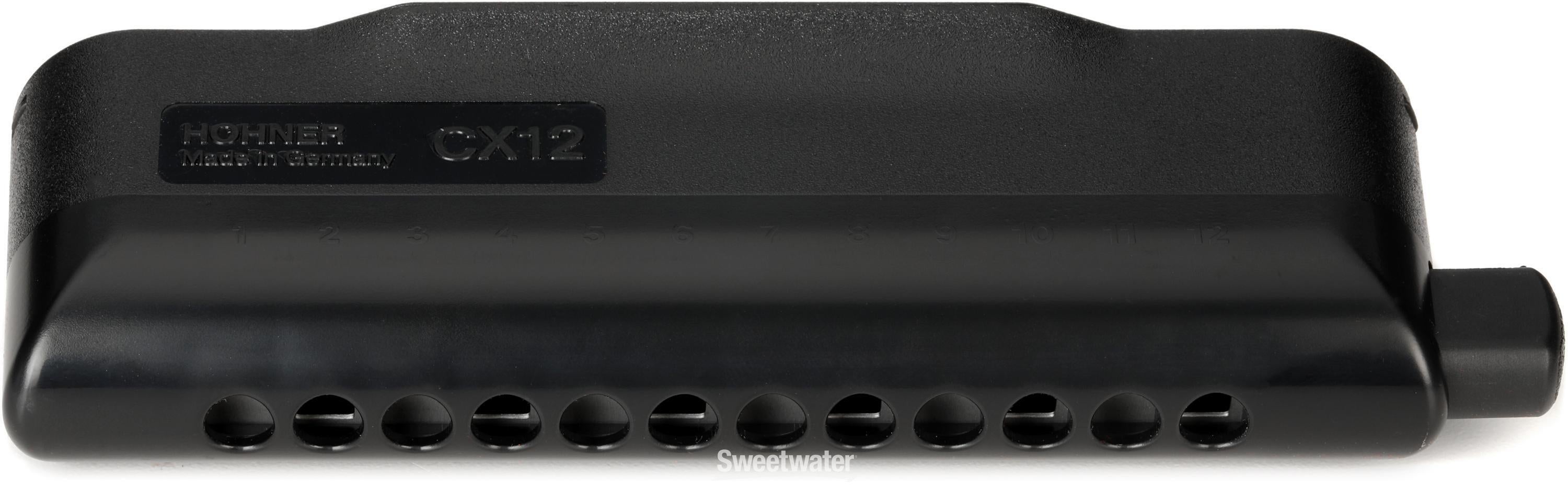 Hohner CX12 Chromatic Harmonica - Key of Bb, Black | Sweetwater
