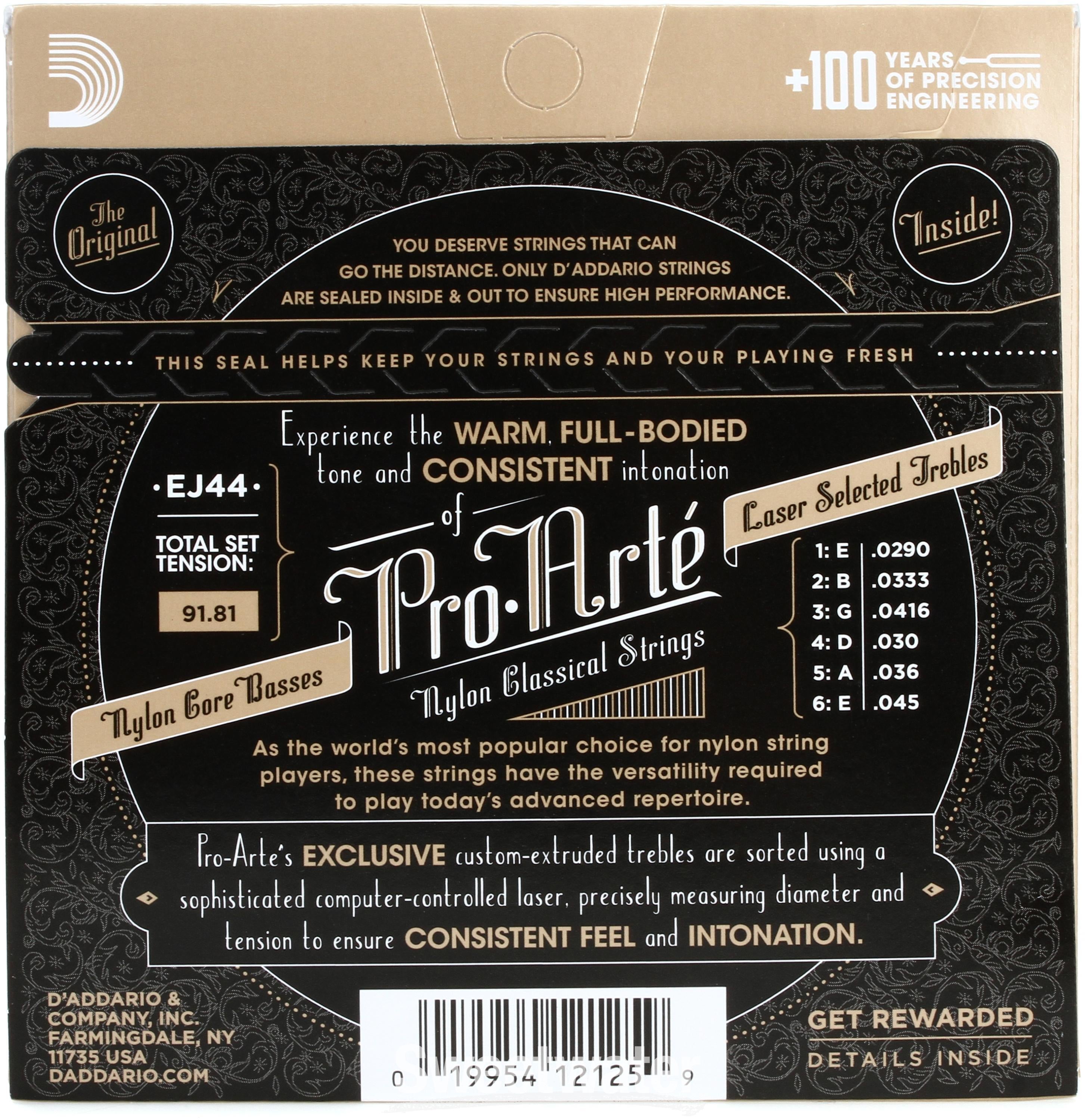 D'Addario EJ44 Pro-Arte Silver-Plated Classical Guitar
