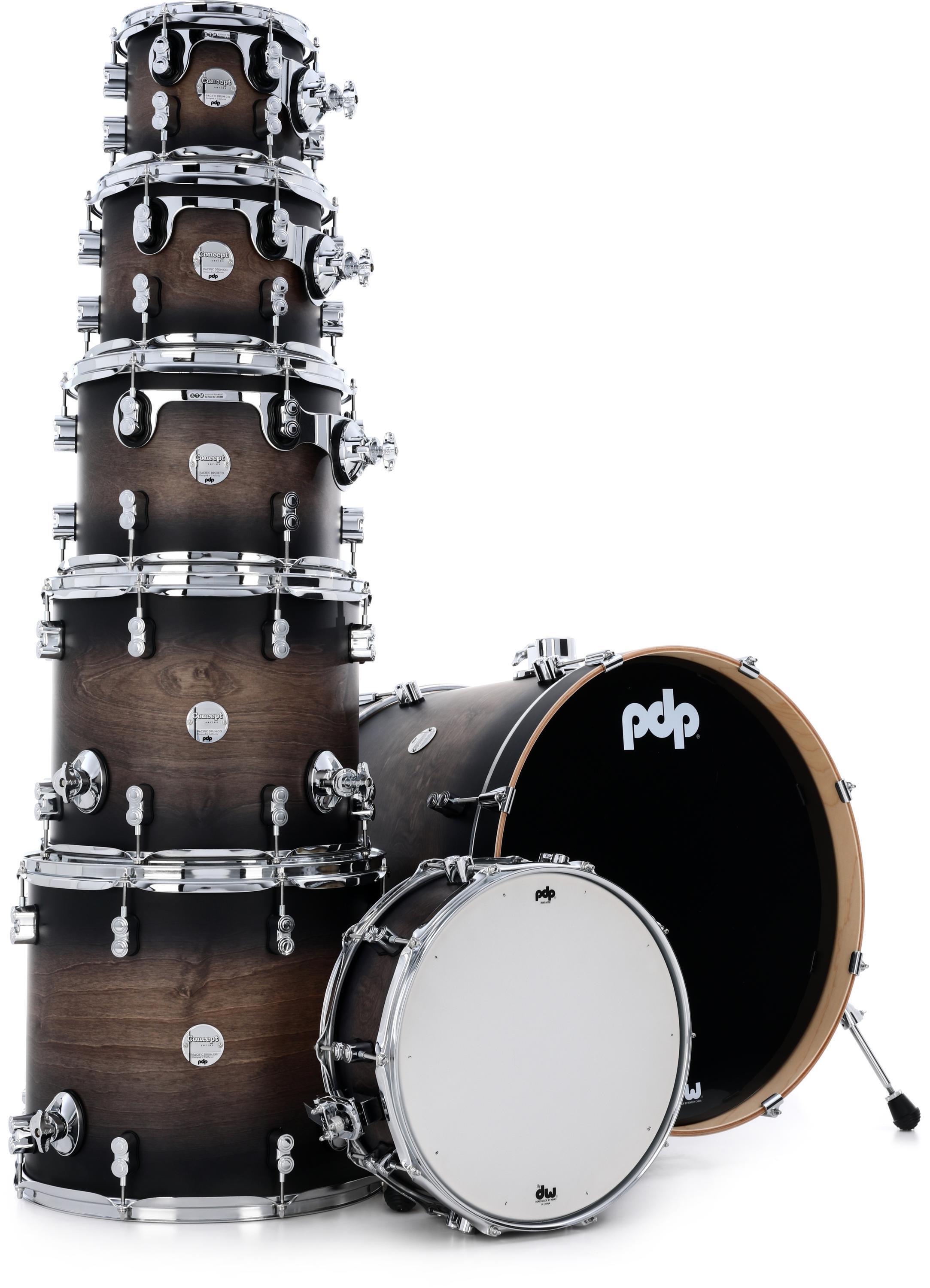 PDP Concept Maple 7-piece Shell Pack - Satin Charcoal Burst
