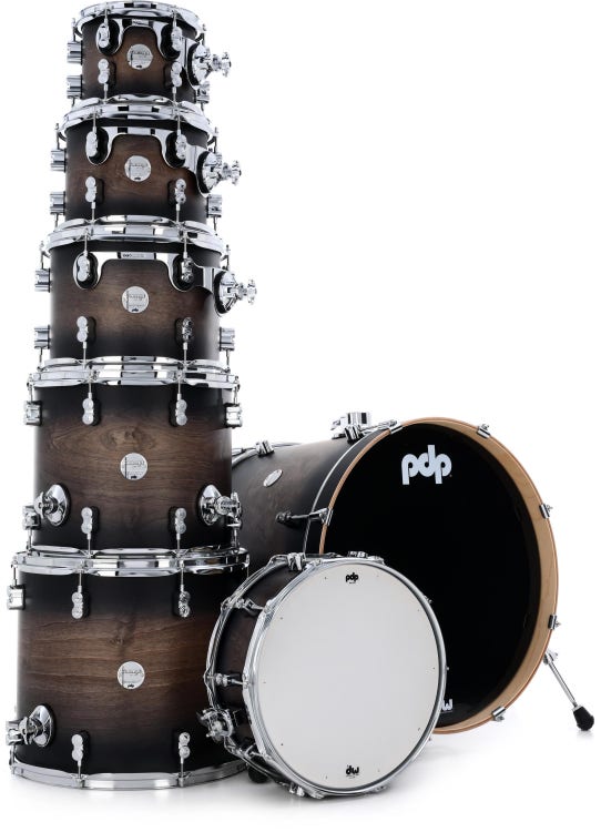 PDP Concept Maple 7-piece Shell Pack - Satin Charcoal Burst