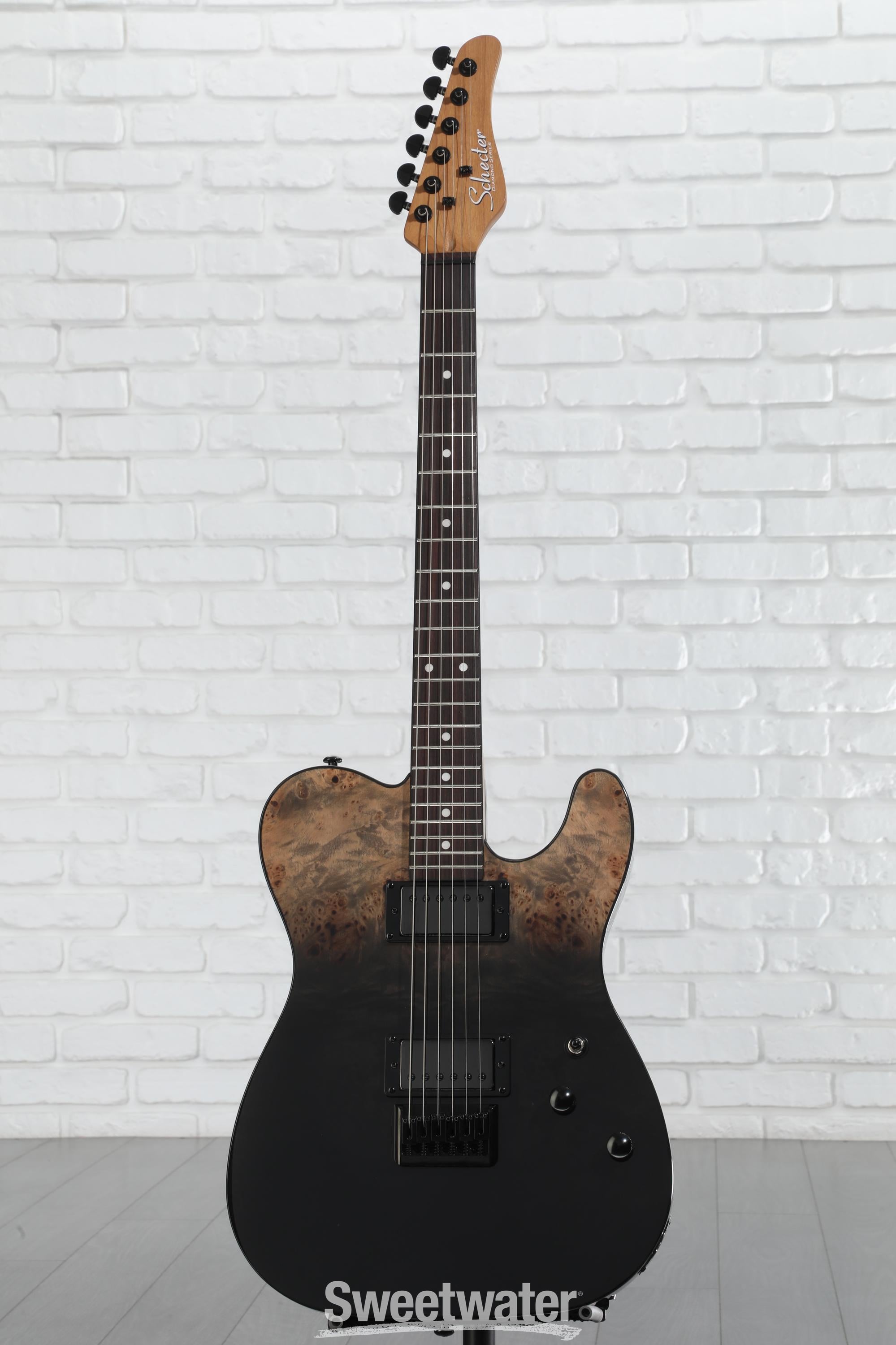 Schecter PT Standard Electric Guitar - Black Fade Burst Burl