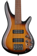Photo of Ibanez Standard SR375E Fretless 5-string Bass Guitar - Brown Burst