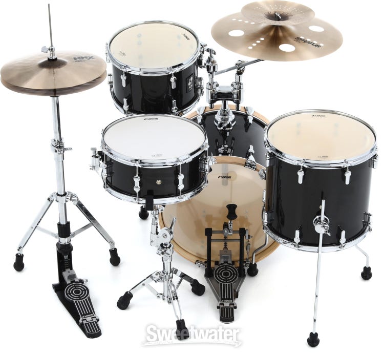Sonor AQX Jazz 4-piece Shell Pack - Black Midnight Sparkle