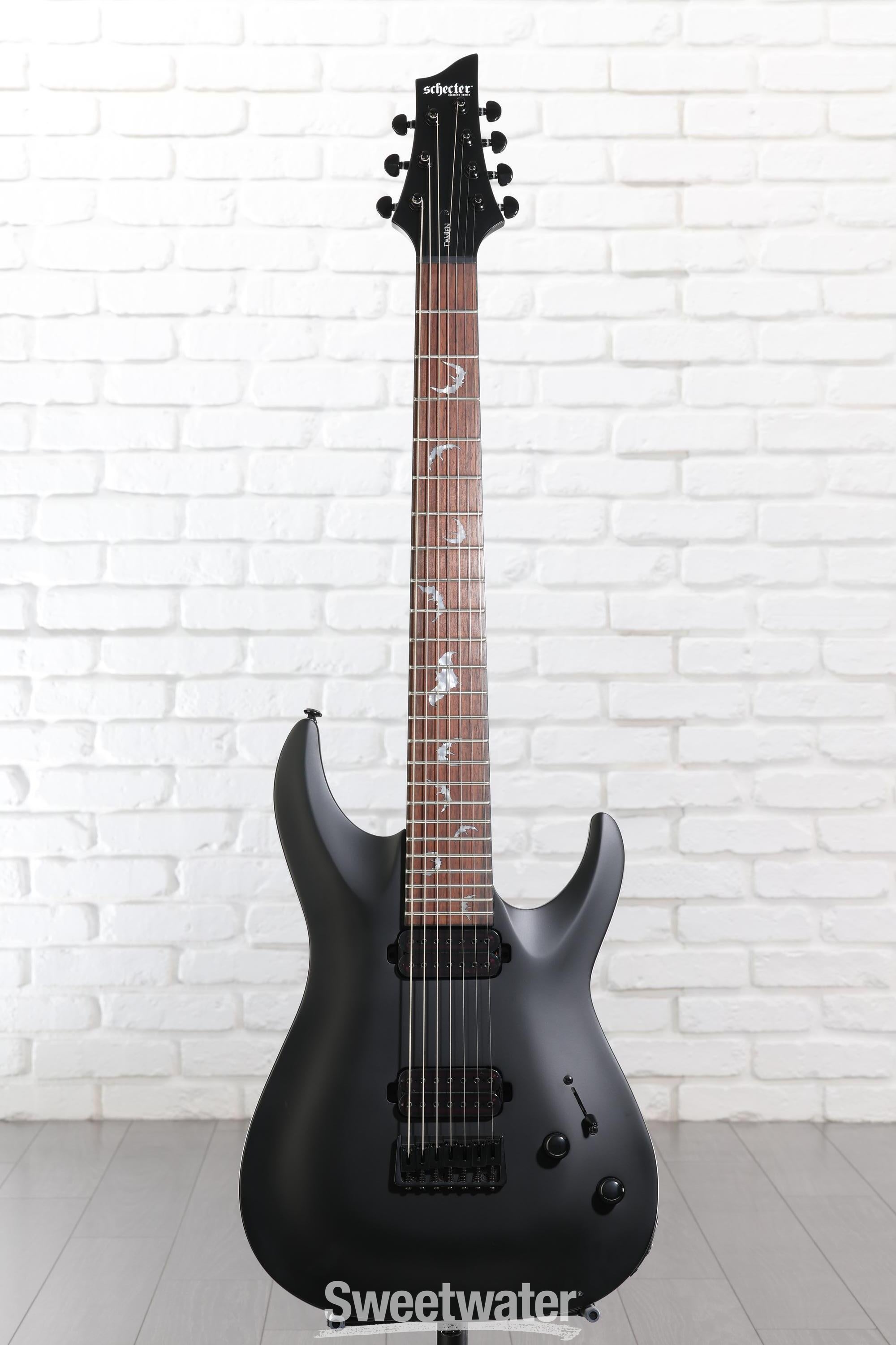 Schecter Damien-7 SBK Electric Guitar - Satin Black | Sweetwater