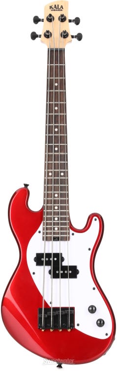 NEW Bass Electric Guitar 4 String Mini Travel Red Color Body Free