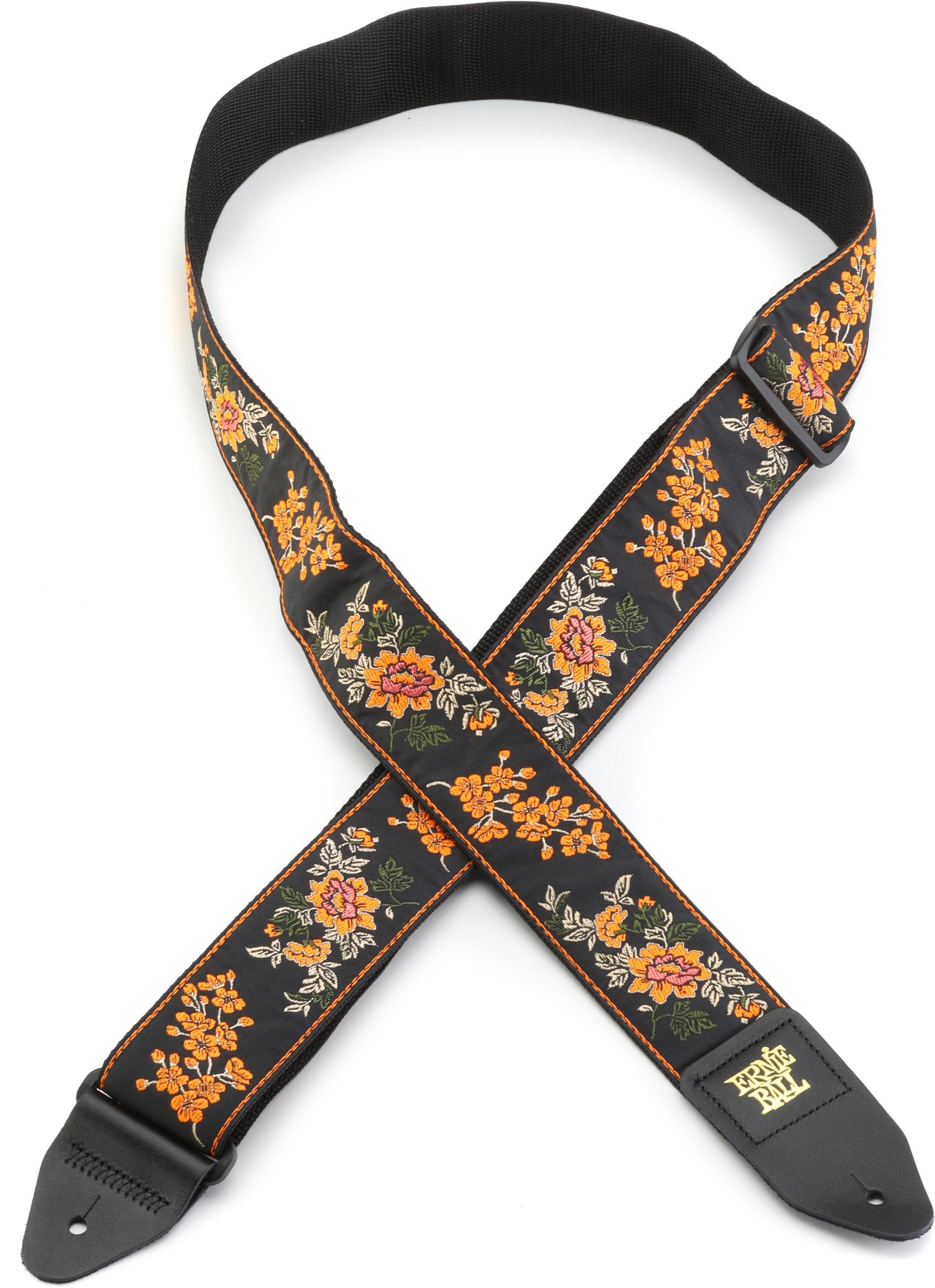 Ernie Ball Jacquard Guitar Strap - Tangerine Blossom | Sweetwater