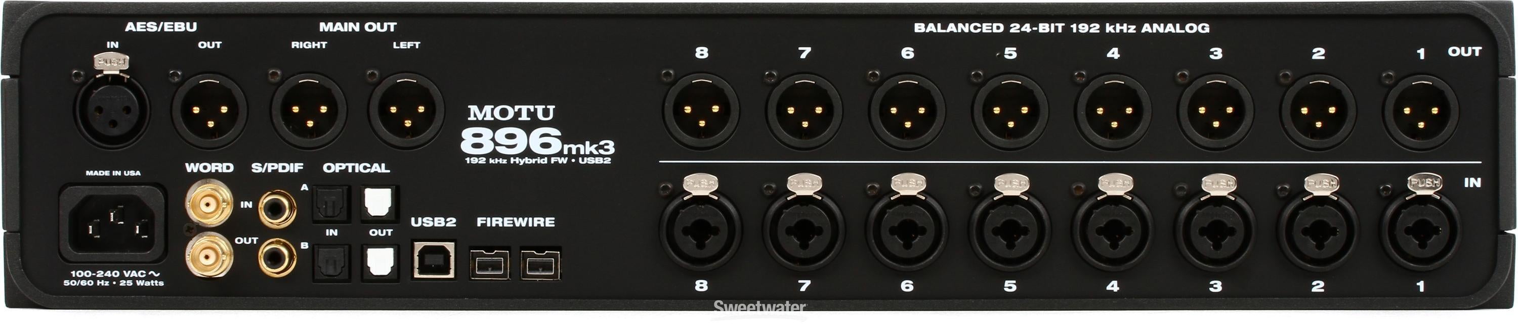 MOTU 896mk3 Hybrid USB / FireWire Audio Interface | Sweetwater