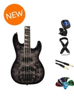 Photo of Jackson JS Series Concert Bass CB JS3P Bass Guitar Essentials Bundle - Transparent Black