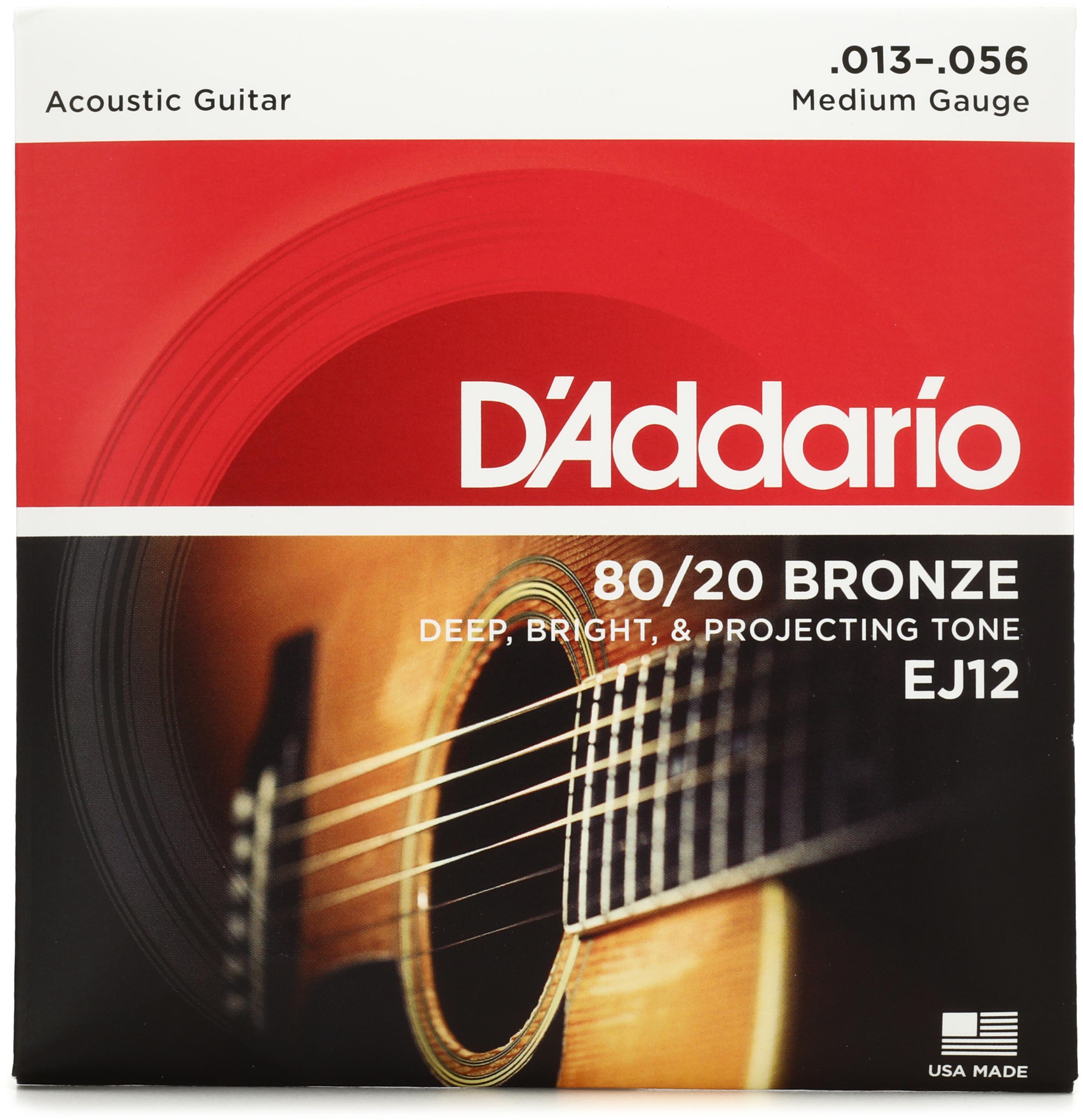 D Addario EJ12 80 20 Bronze Acoustic Guitar Strings .013 .056