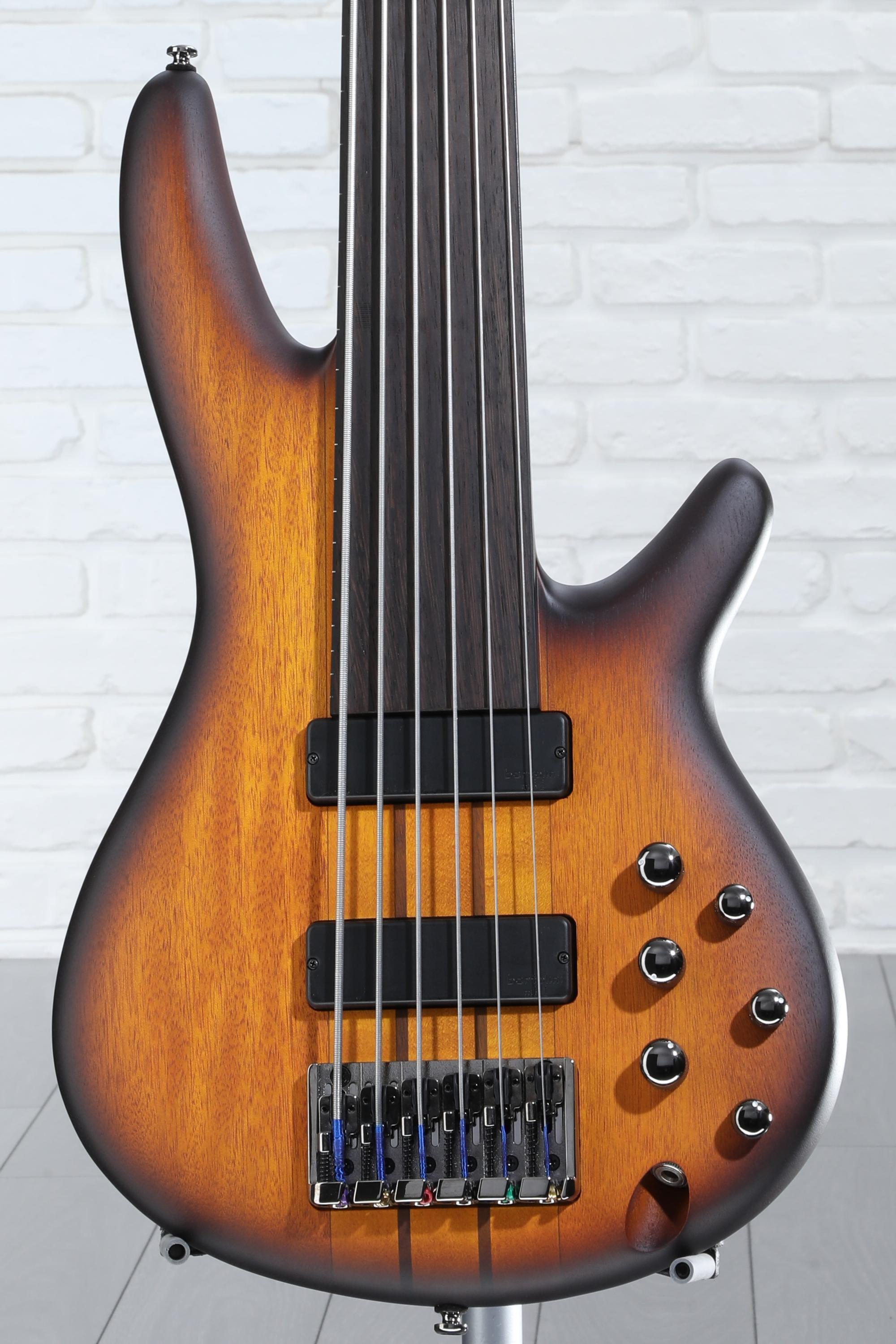 Ibanez SRF706 Fretless Bass Guitar - Brown Burst Flat