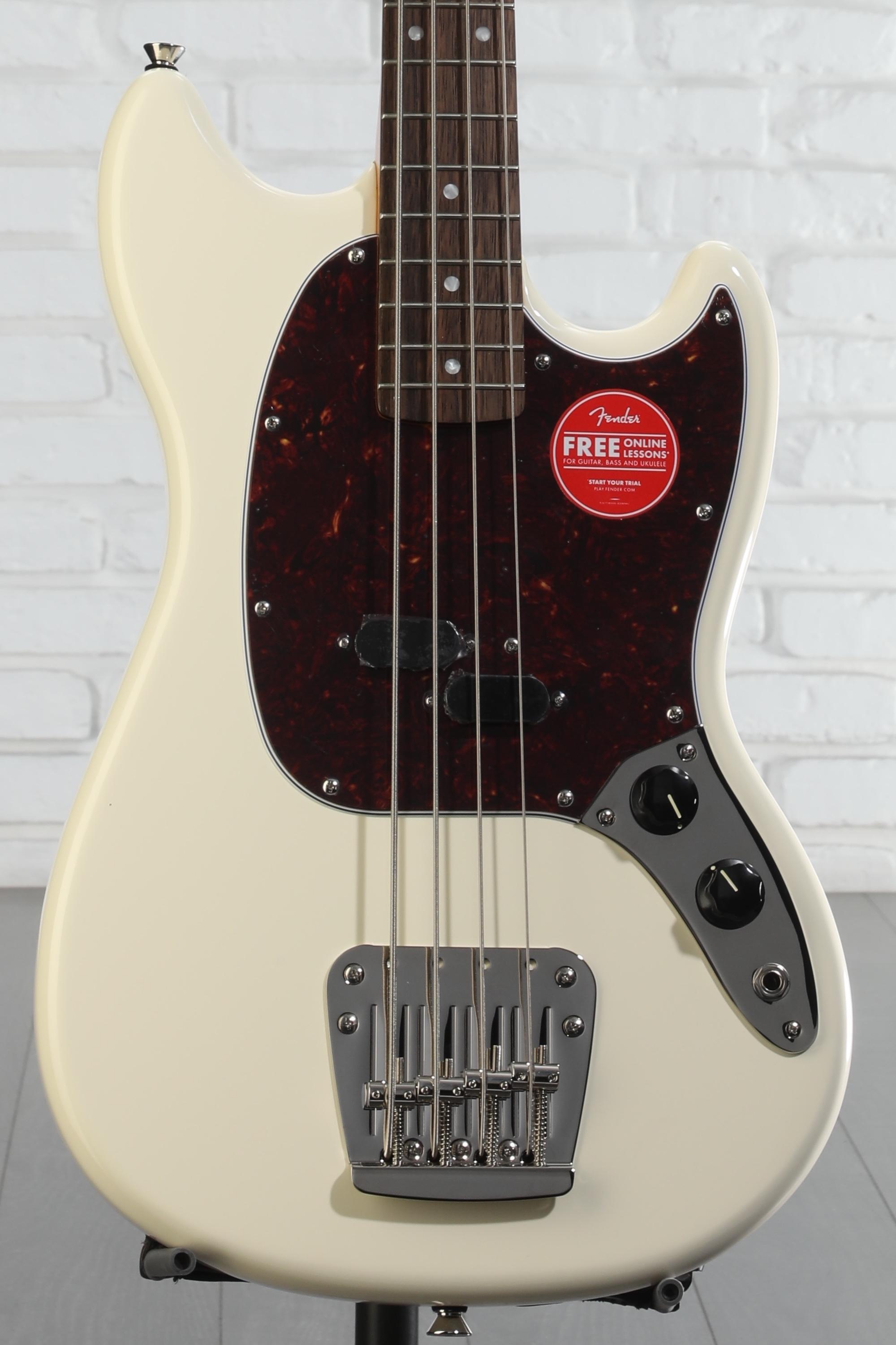 Squier Classic Vide ‘60s Mustang Bass Squier Classic Vibe '60s Mustang Bass Guitar Olympic White