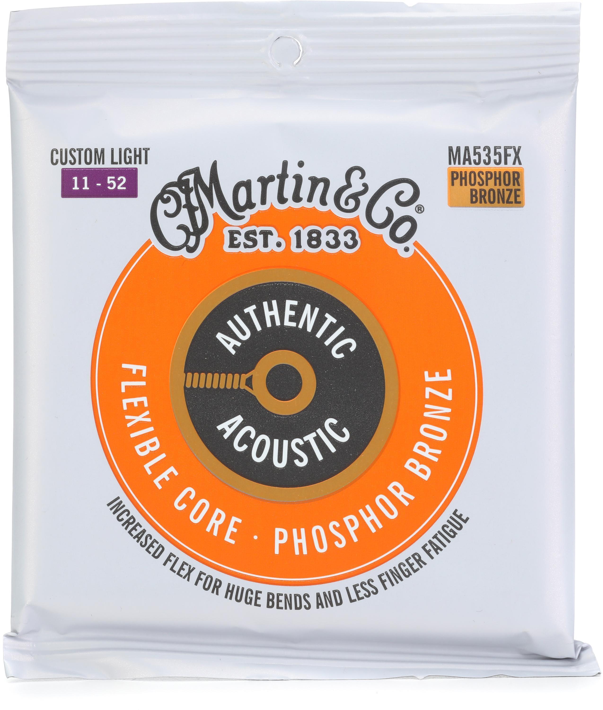 Photo of Martin MA535FX Authentic Acoustic Flexible Core 92/8 Phosphor Bronze Guitar Strings - .011-.052 Custom Light