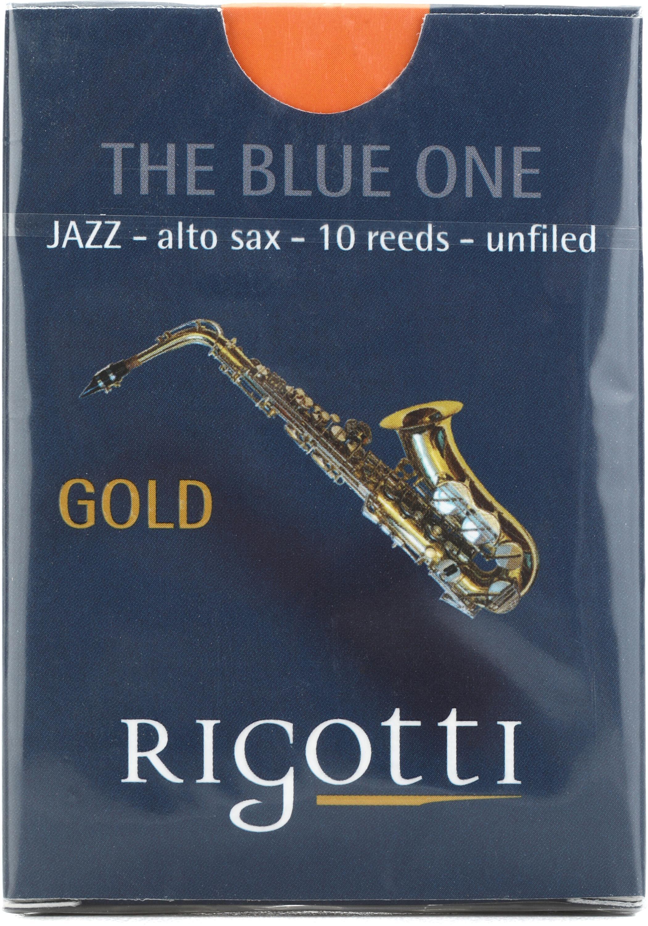 Photo of Rigotti RG.JSA Gold Jazz Alto Saxophone Reeds - 2 Light (10-pack)