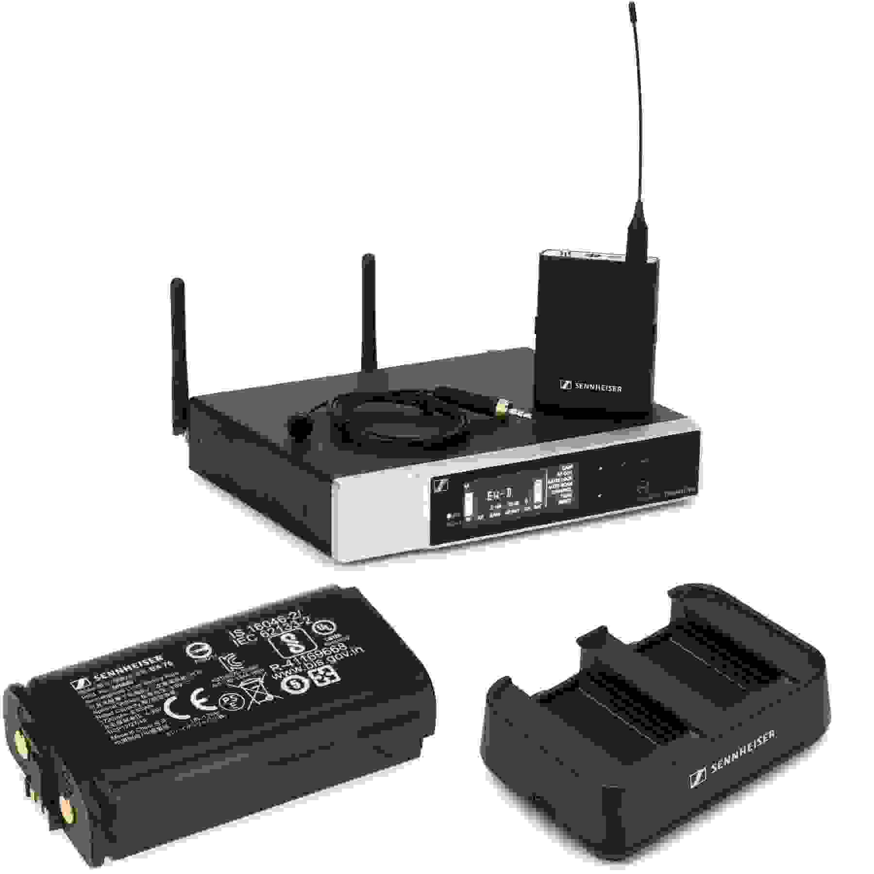 Sennheiser EW-D ME4 Wireless Lavalier Microphone System with Rechargeable Battery Pack and Charging Station - R1-R6