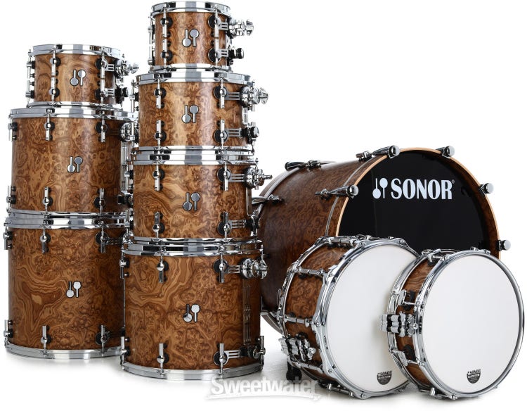 Sonor SQ2 Maple 10-piece Shell Pack - Chocolate Burl