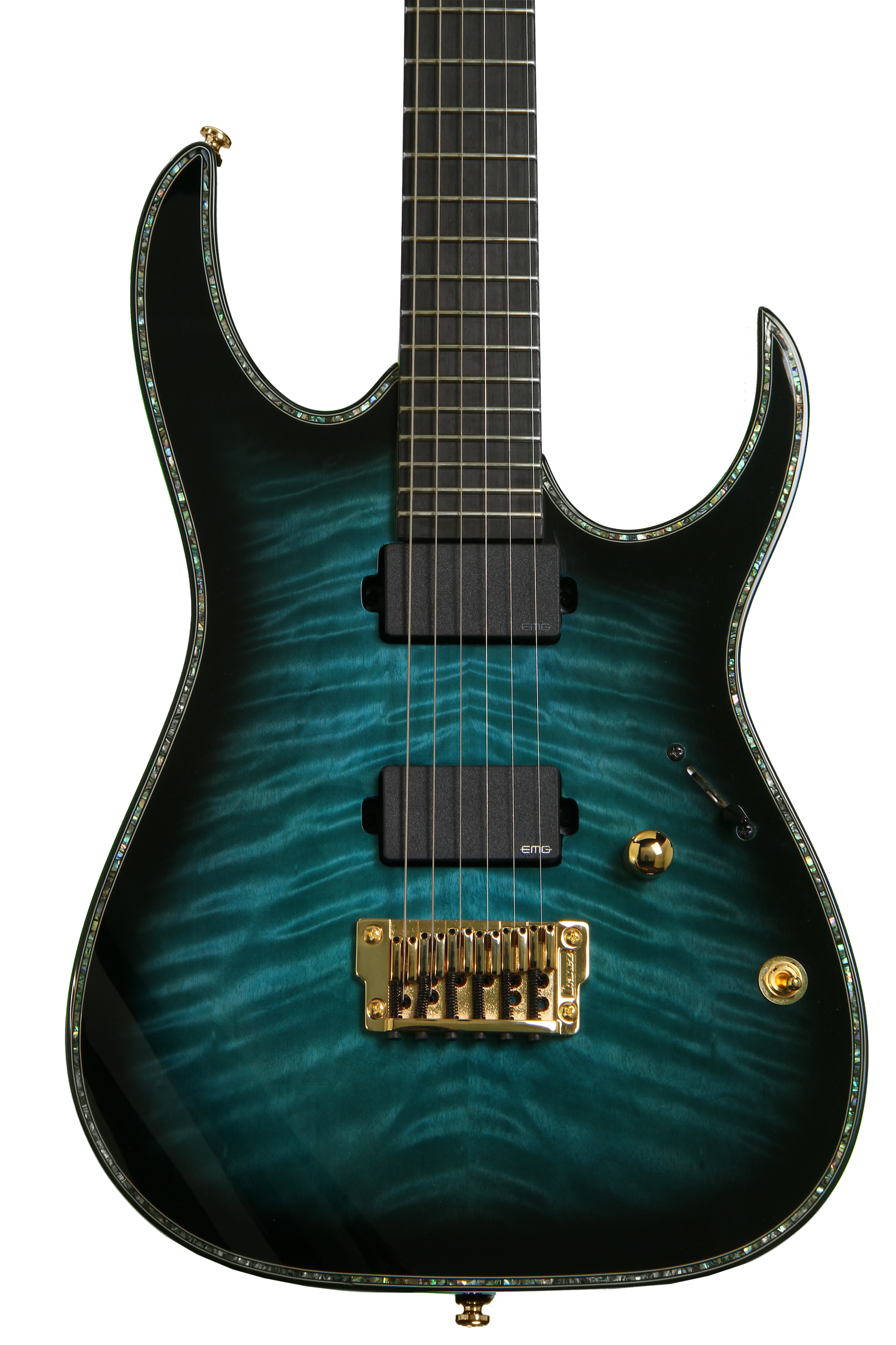 Ibanez Iron Label RG6 Exotic Wood Edition - Sapphire Blue Sunburst