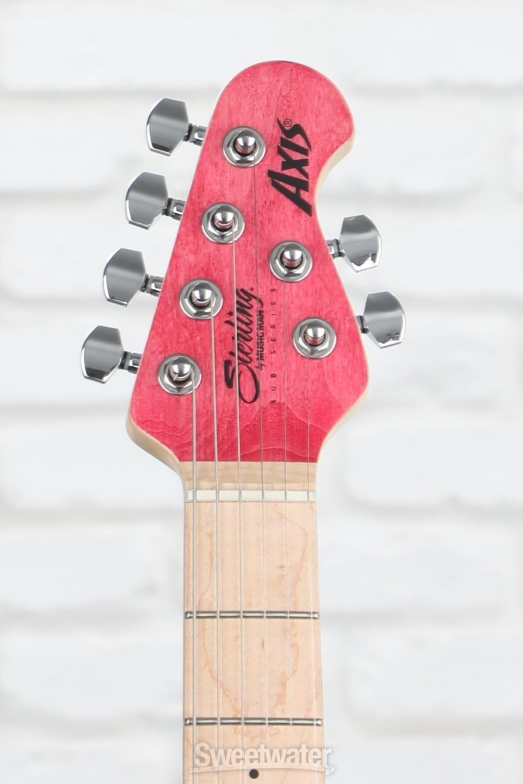 Sterling By Music Man Axis Flame Maple Electric Guitar - Stain Pink |  Sweetwater