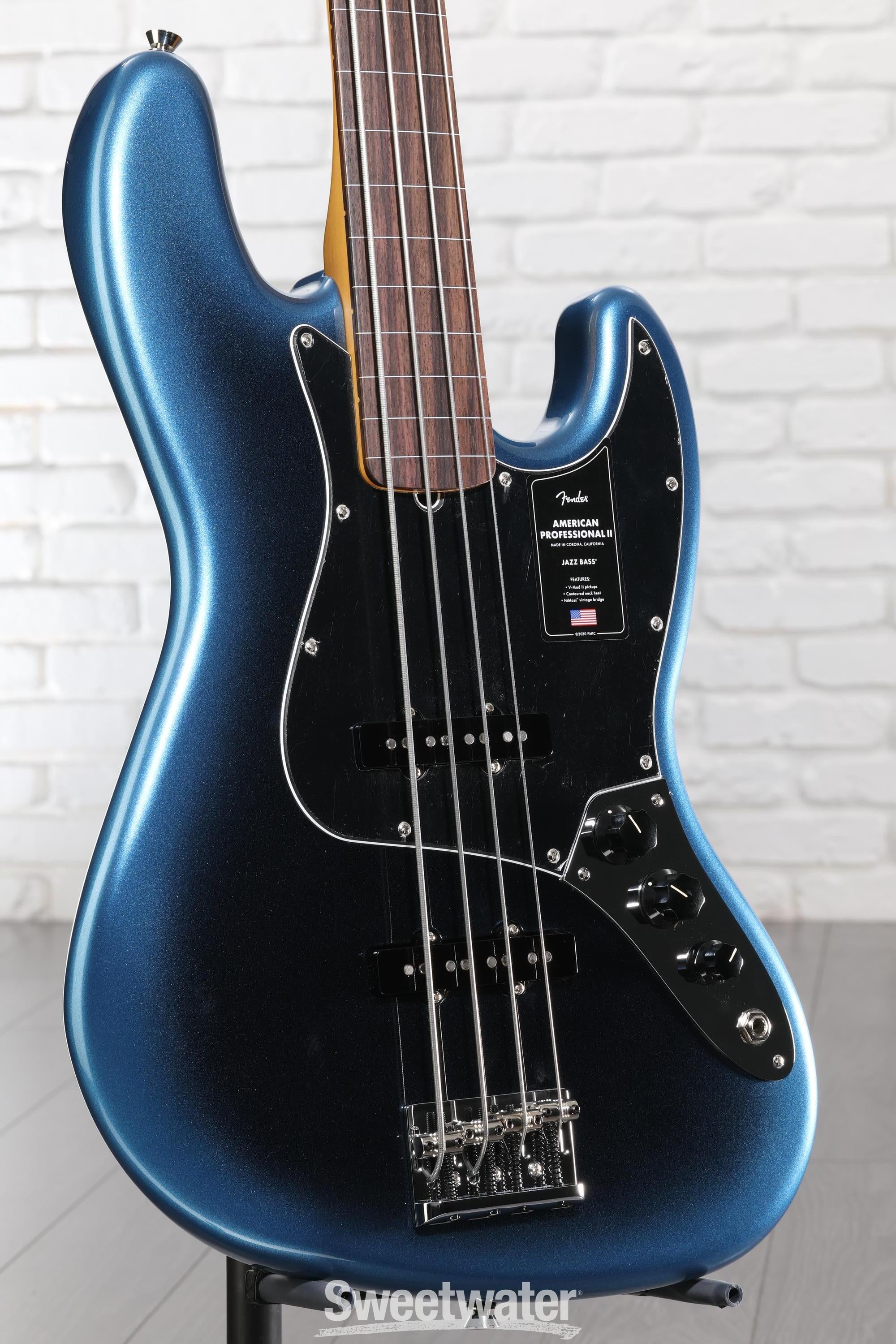 Photo of Fender American Professional II Jazz Bass Fretless - Dark Night with Rosewood Fingerboard