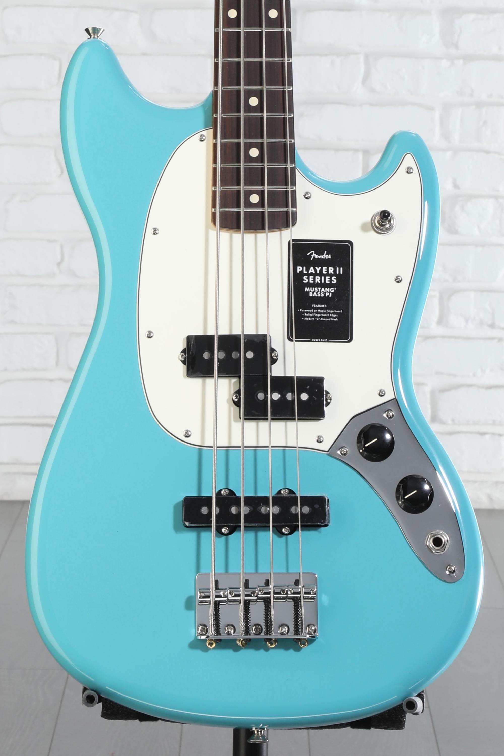 ベース Mustang Bass PJ Fender Player II Mustang Bass PJ - Aquatone Blue with Rosewood