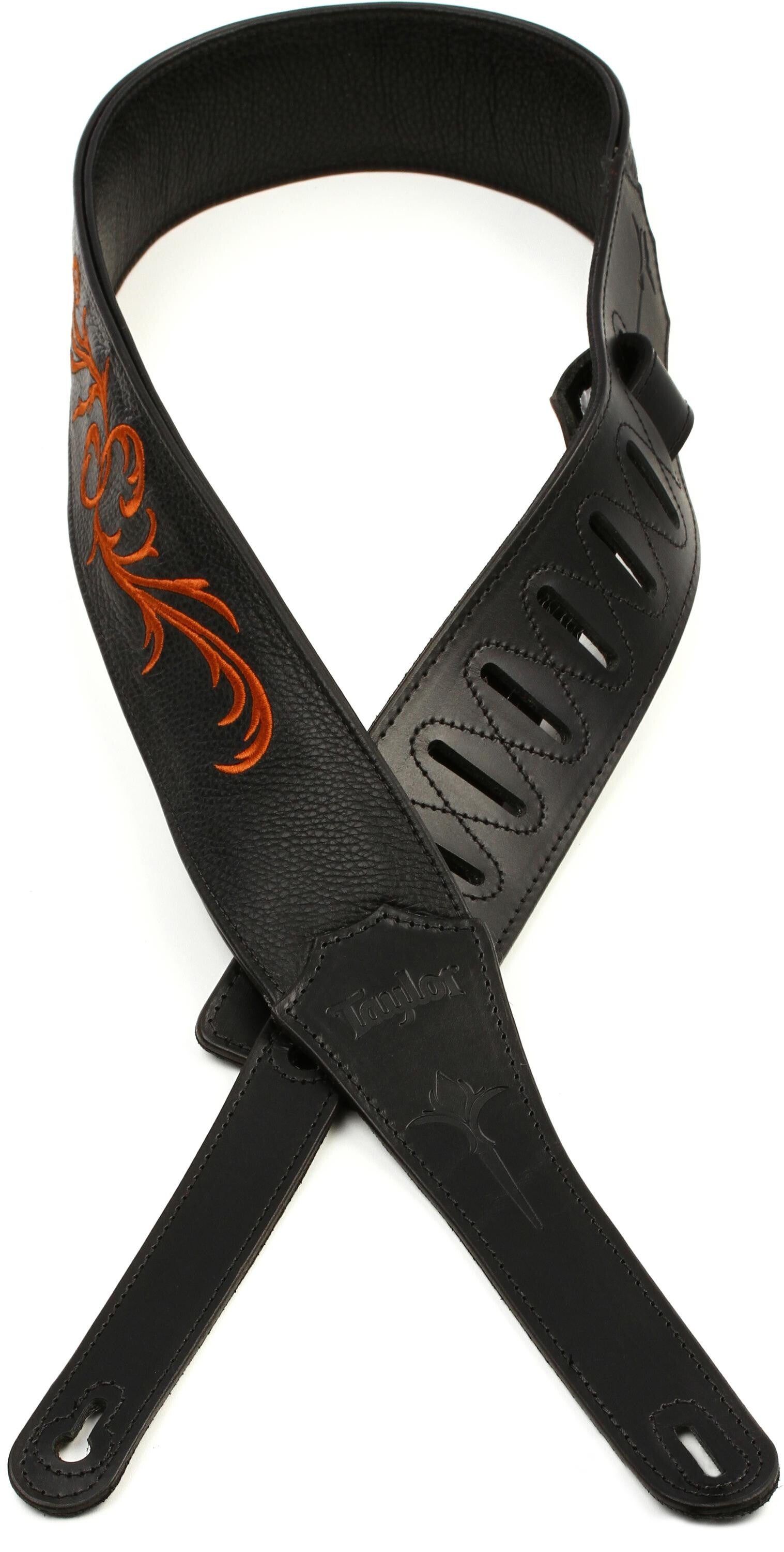 Taylor Taylor Taylor Nouveau 2.5インチ ギターストラップ - ブラウン Taylor Taylor Nouveau 3-inch Guitar Strap - Black Leather | Sweetwater