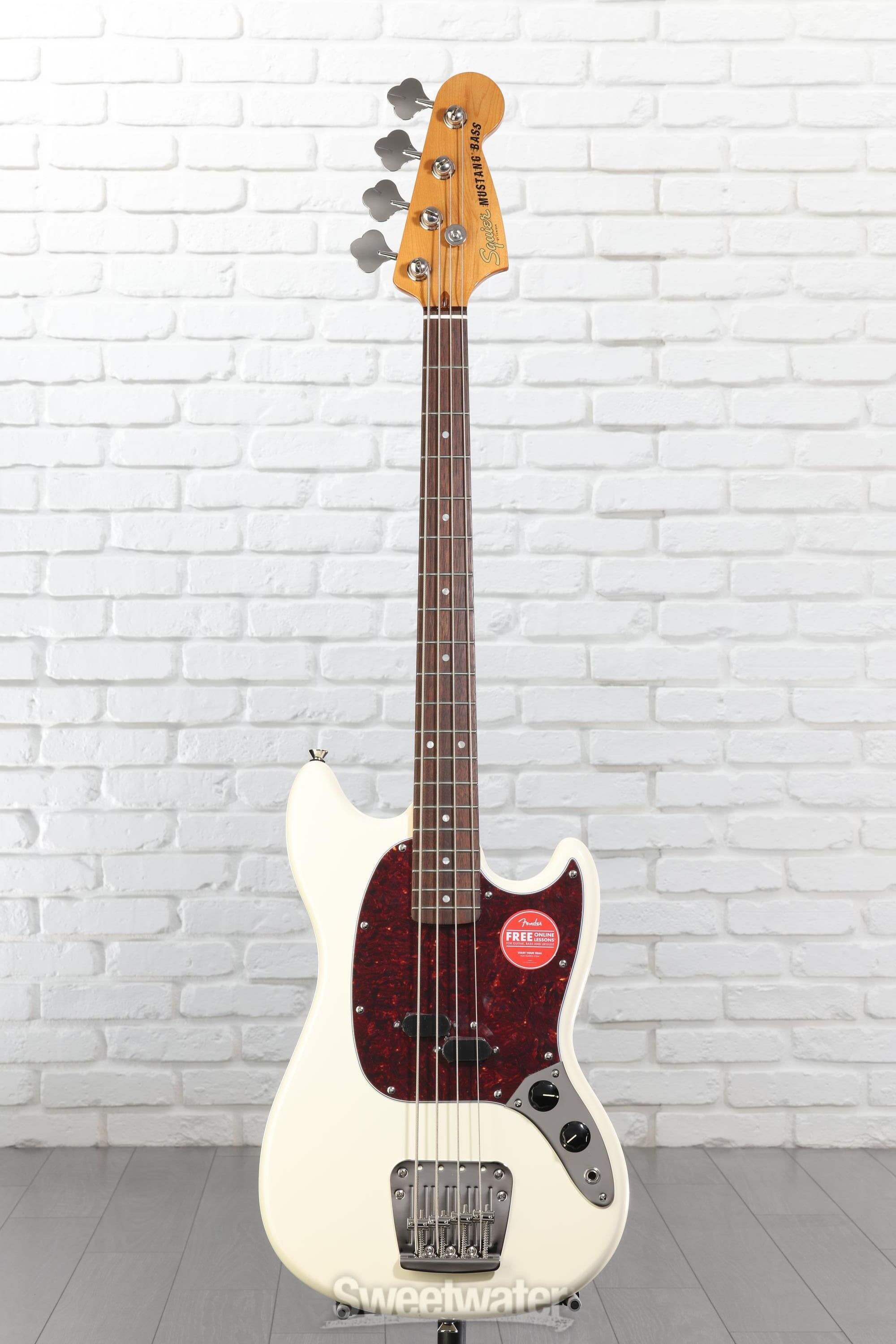 Squier Classic Vide ‘60s Mustang Bass Squier Classic Vibe '60s Mustang Bass - Olympic White | Sweetwater