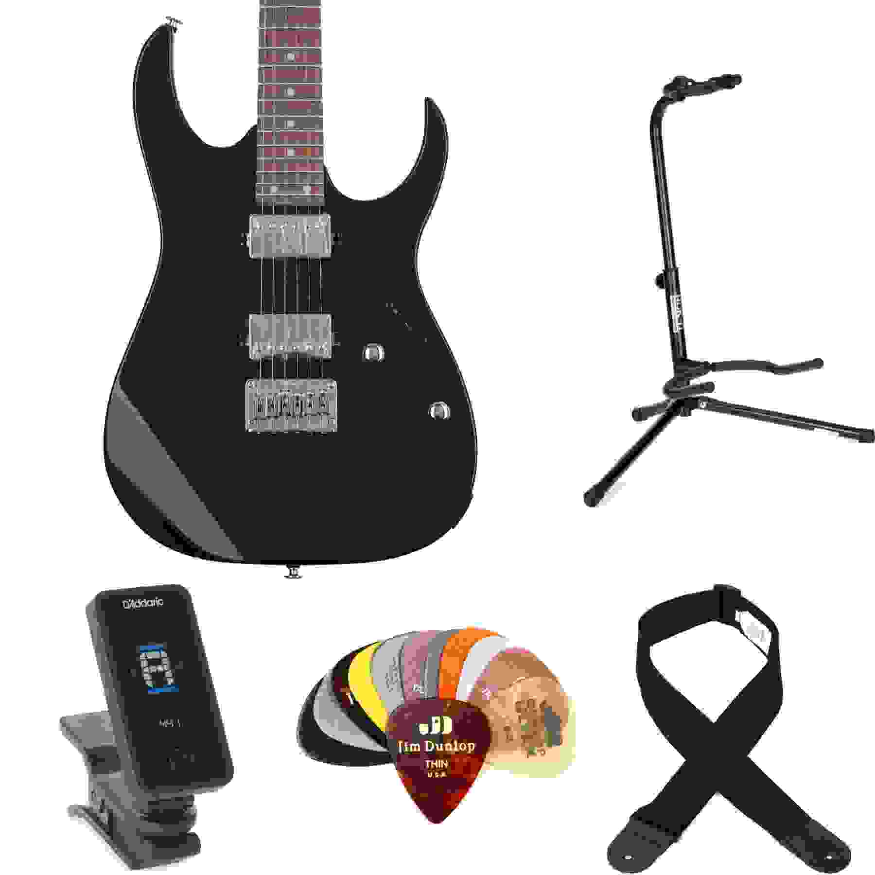 Ibanez GIO GRG121SP Electric Guitar Essentials Bundle - Black Night