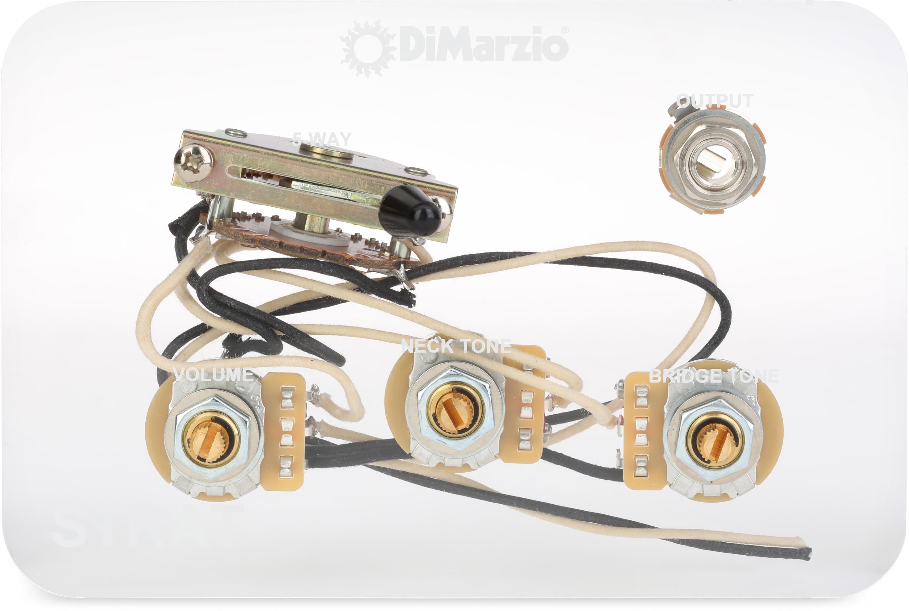 Photo of DiMarzio Prewired HSS Stratocaster Wiring Harness with 5-way Super Switch